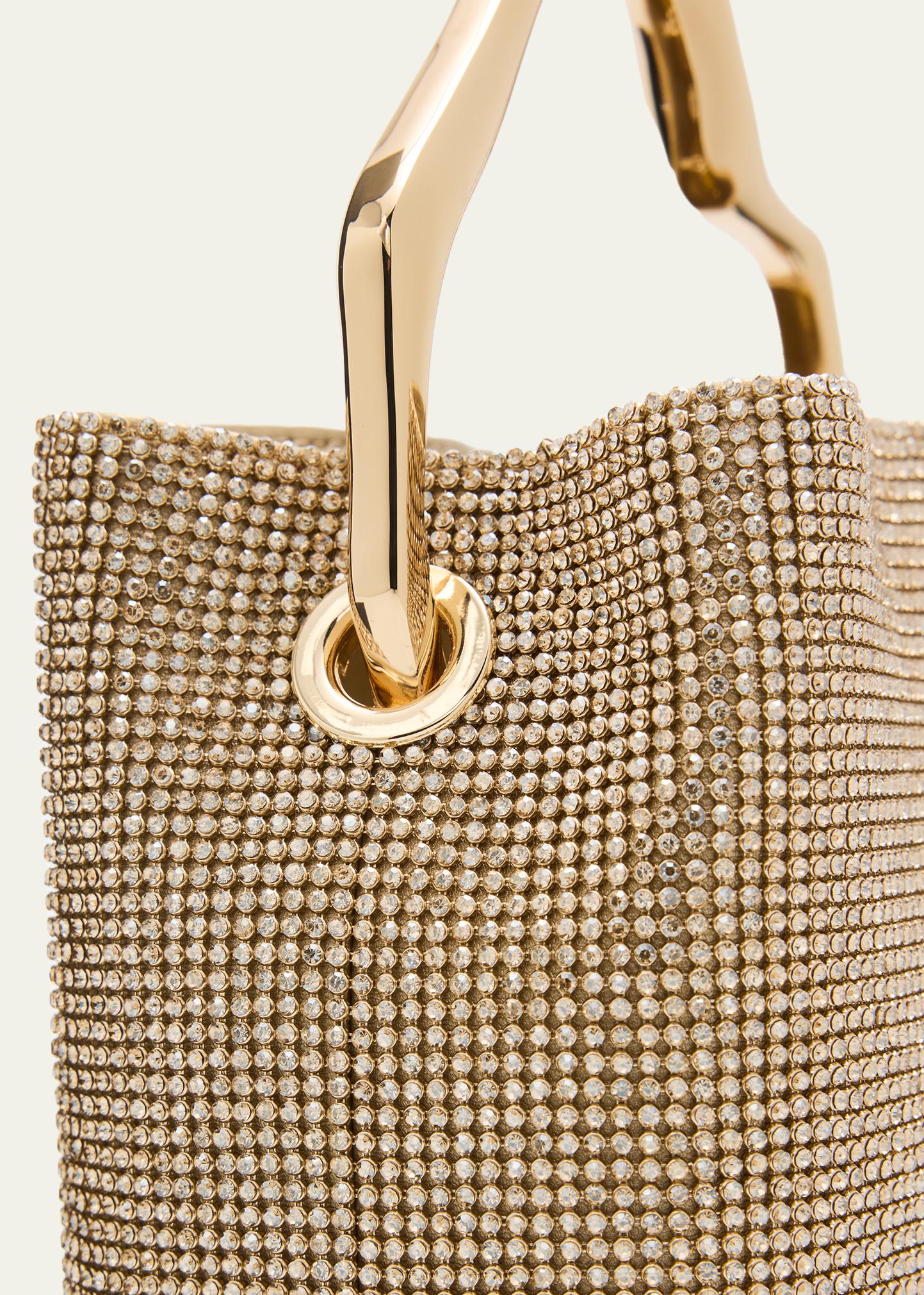 Cult Gaia Solene Mini Rhinestone Sculptural Top-Handle Bag