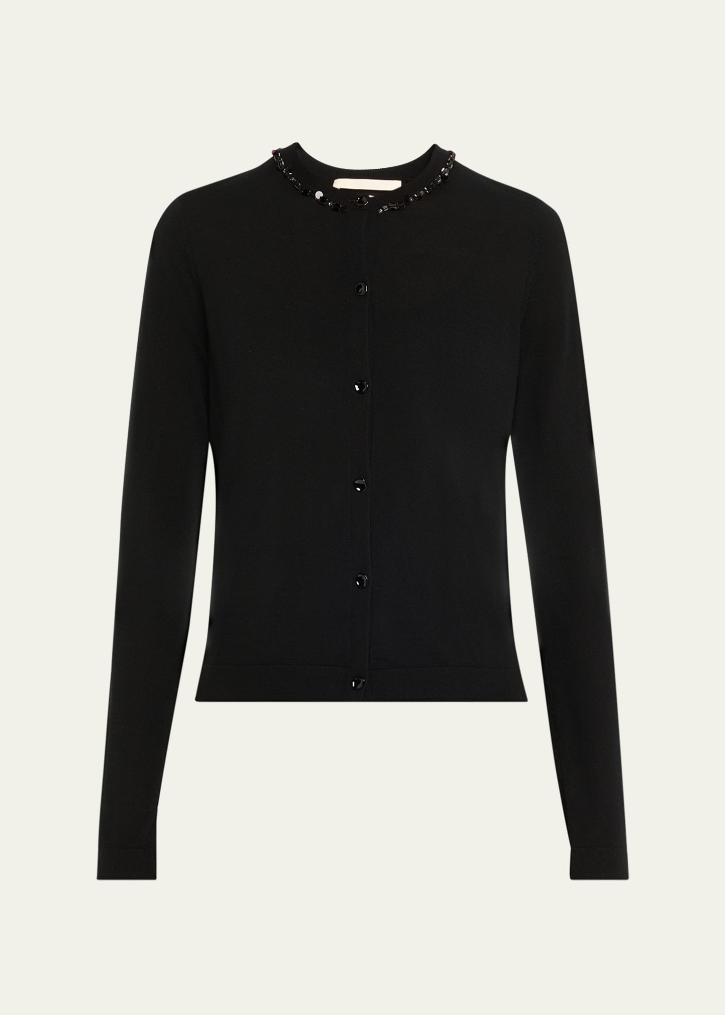 Jason Wu Collection Beaded Satin & Merino Wool Cardigan - Bergdorf