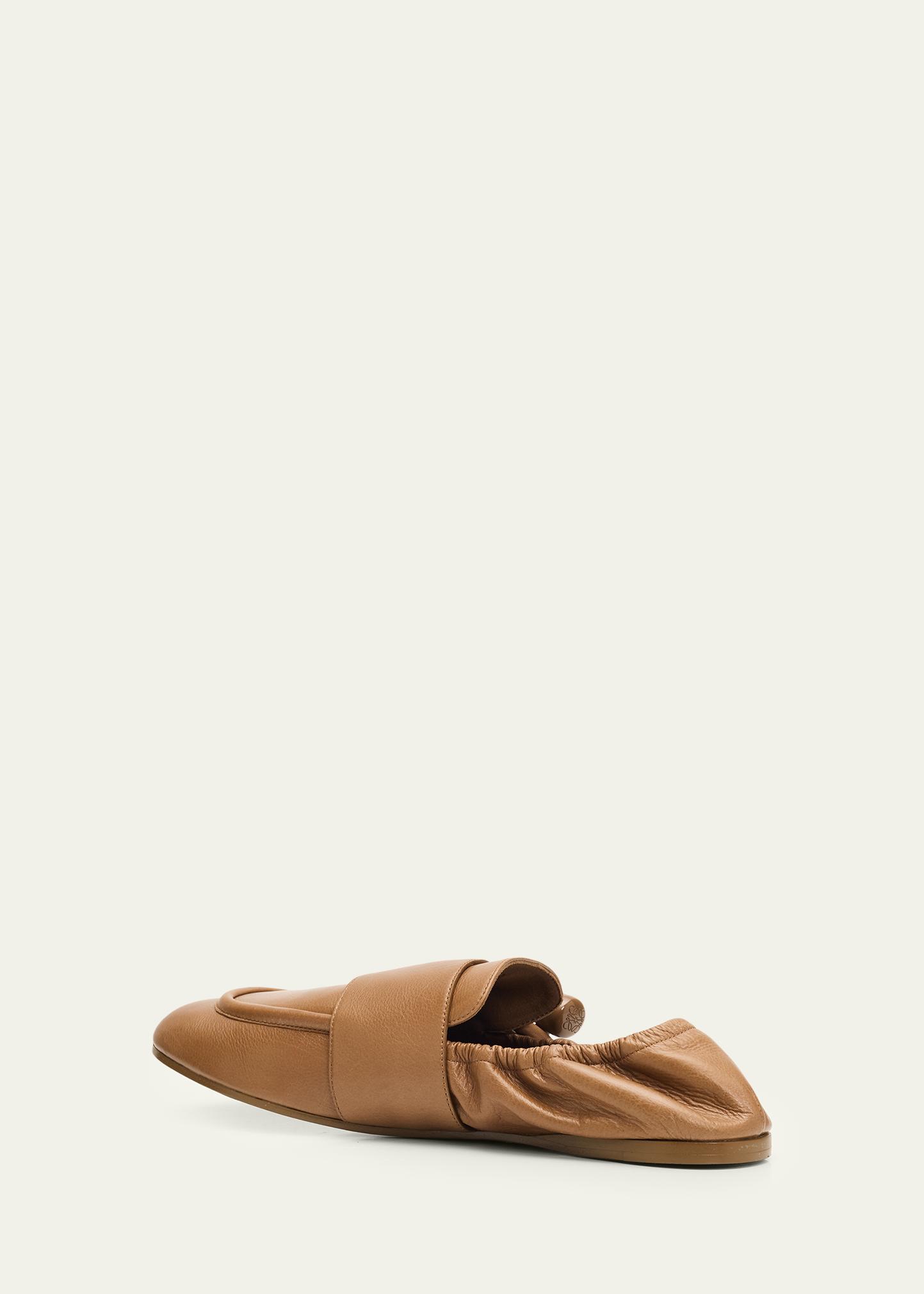 LOEWE Toggle Leather Loafers - Bergdorf Goodman