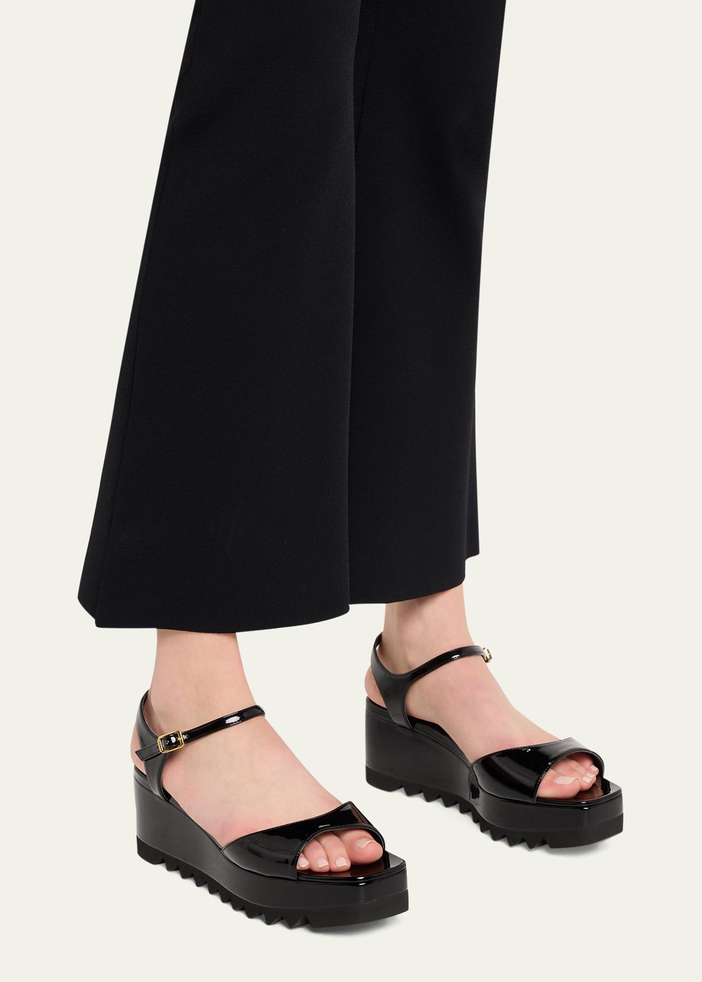Stella McCartney 80mm Elyse Patent Platform Sandals - Bergdorf Goodman