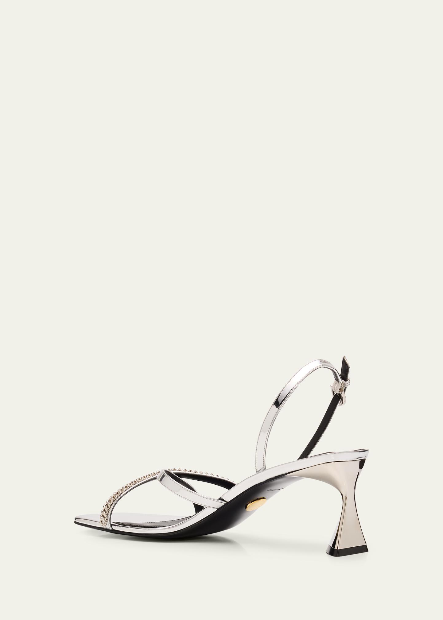Stella McCartney 65mm Elsa Metallic Sandals - Bergdorf Goodman