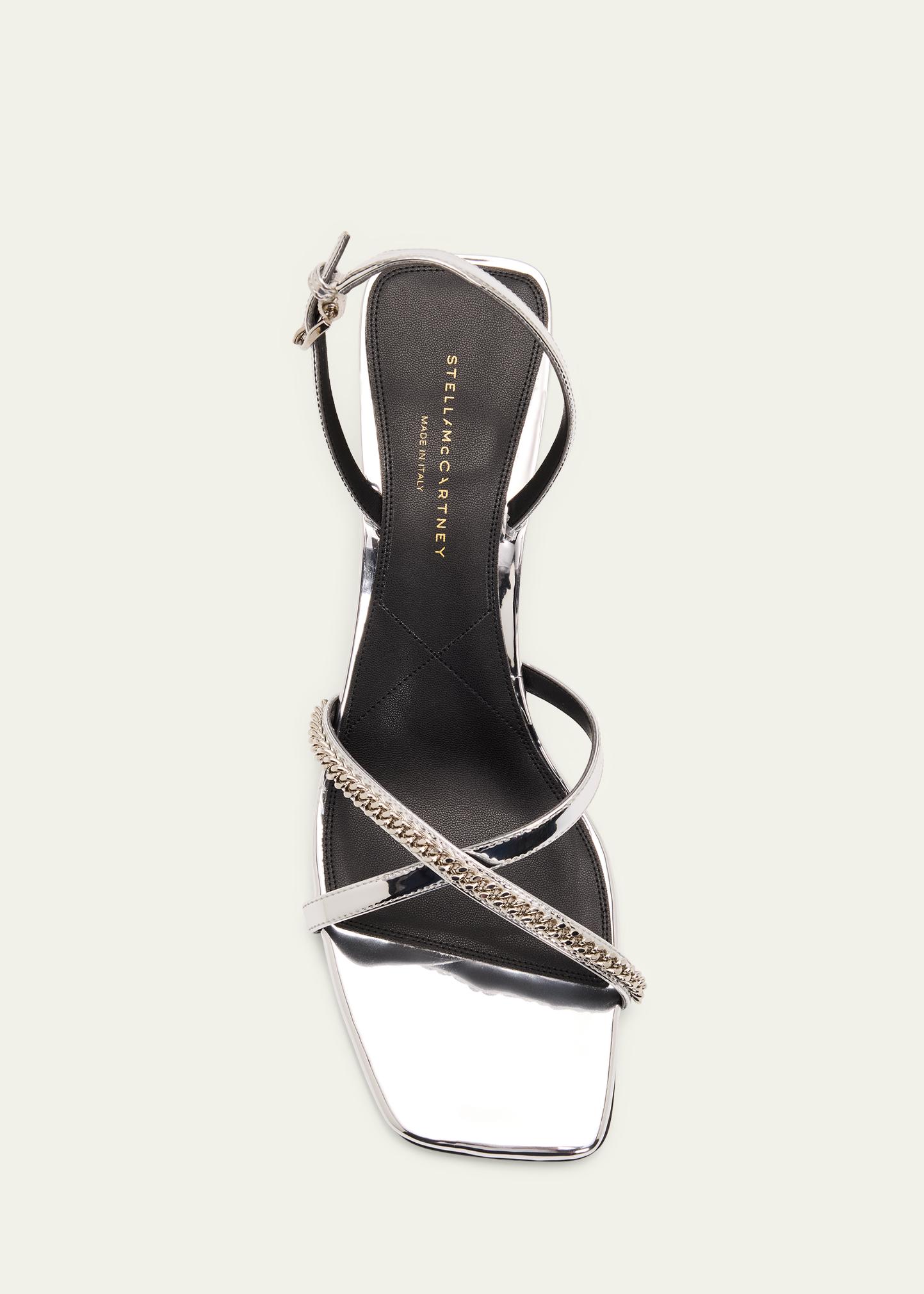 Stella McCartney 65mm Elsa Metallic Sandals - Bergdorf Goodman