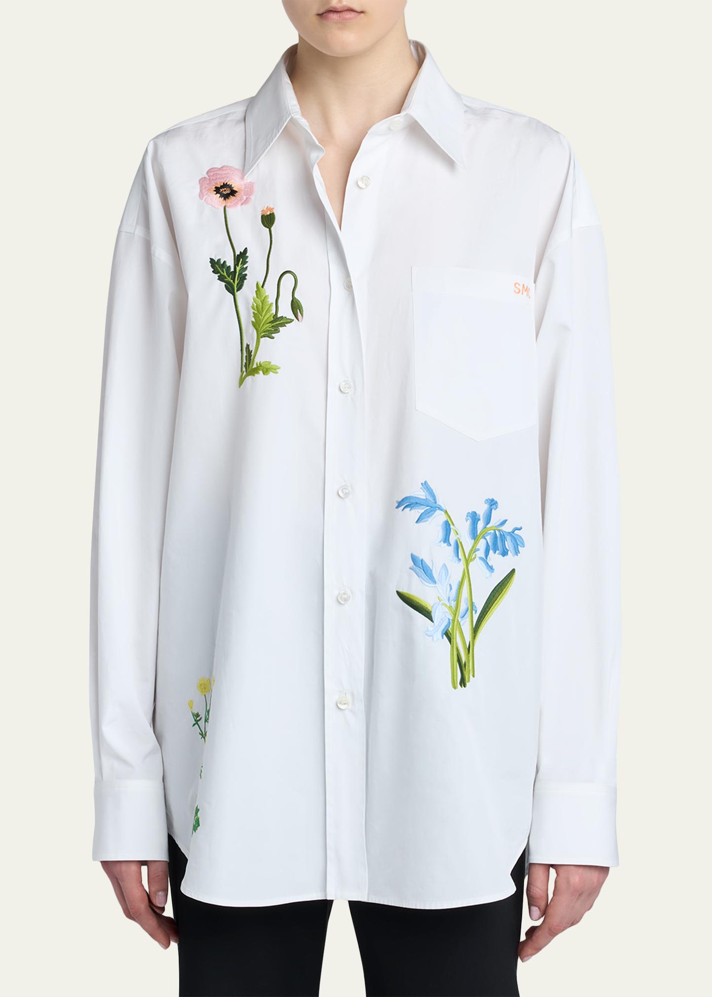 B*a様 新品 STELLA MCCARTNEY  コットンポプリンシャツ Stella McCartney Flower Embroidered Cotton Poplin Button-Down