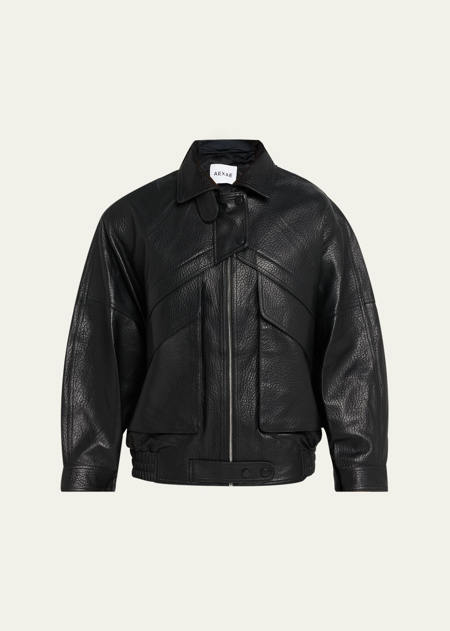 AEXAE Pebbled Leather Aviator Jacket - Bergdorf Goodman