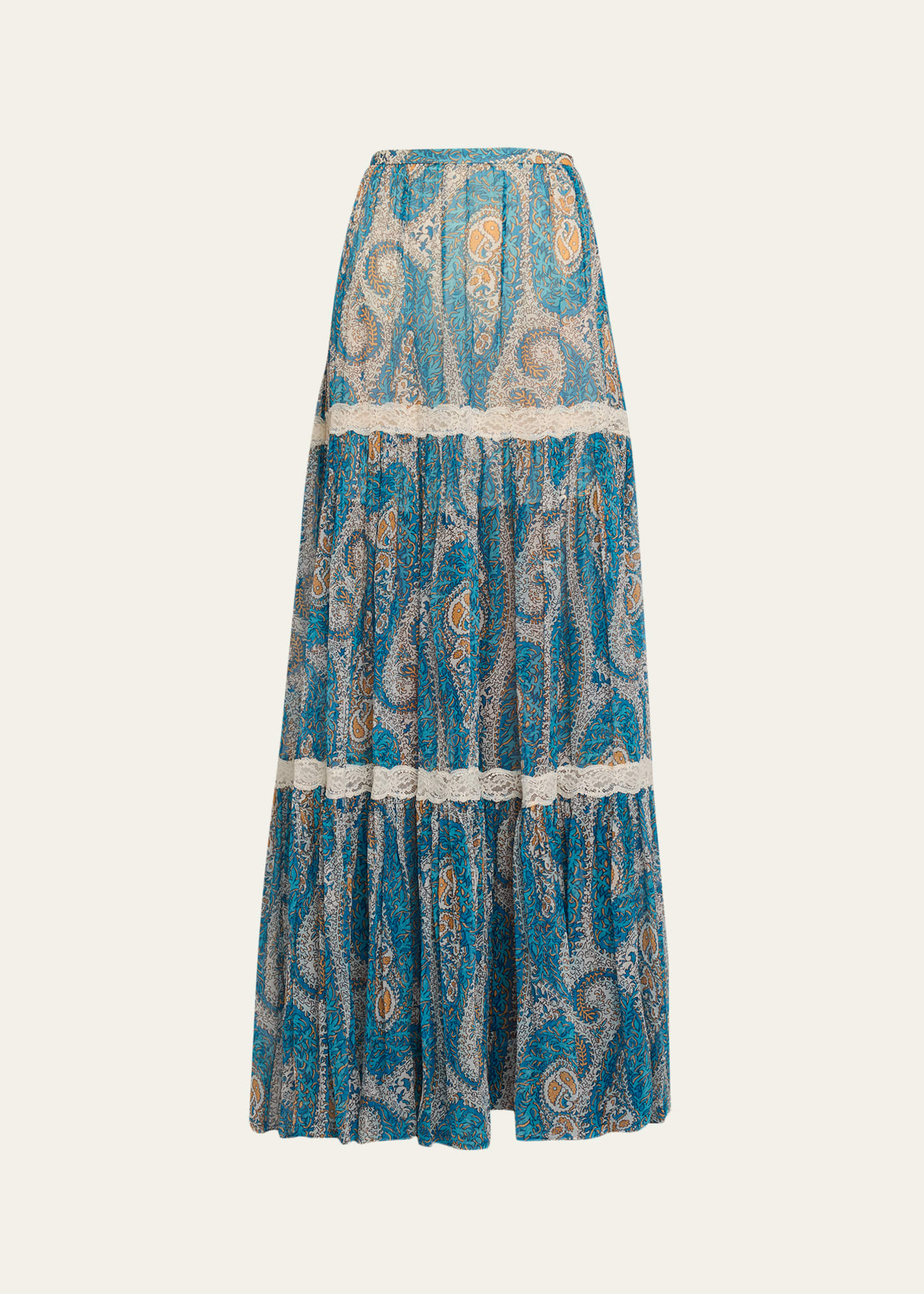 Etro Lace-Trimmed Paisley Maxi Skirt - Bergdorf Goodman