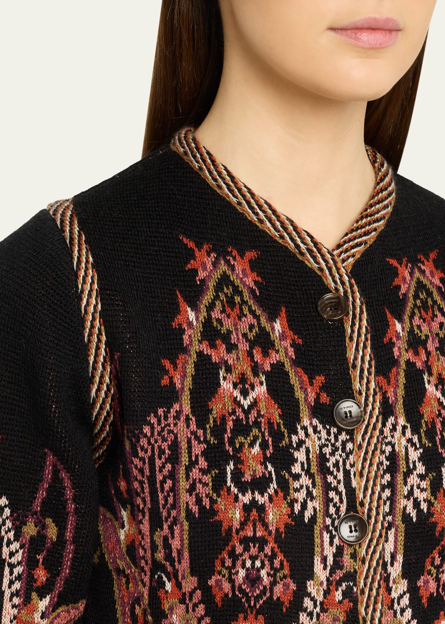 Etro Paisley Jacquard Cropped Wool-Blend Cardigan - Bergdorf Goodman