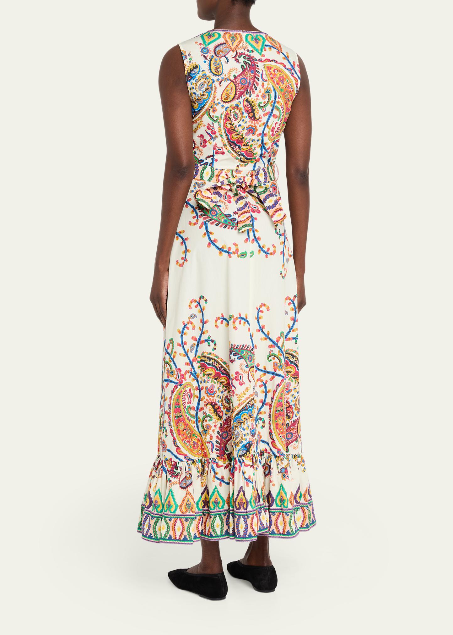 Etro Paisley-Print Sleeveless Belted Maxi A-Line Dress - Bergdorf 
