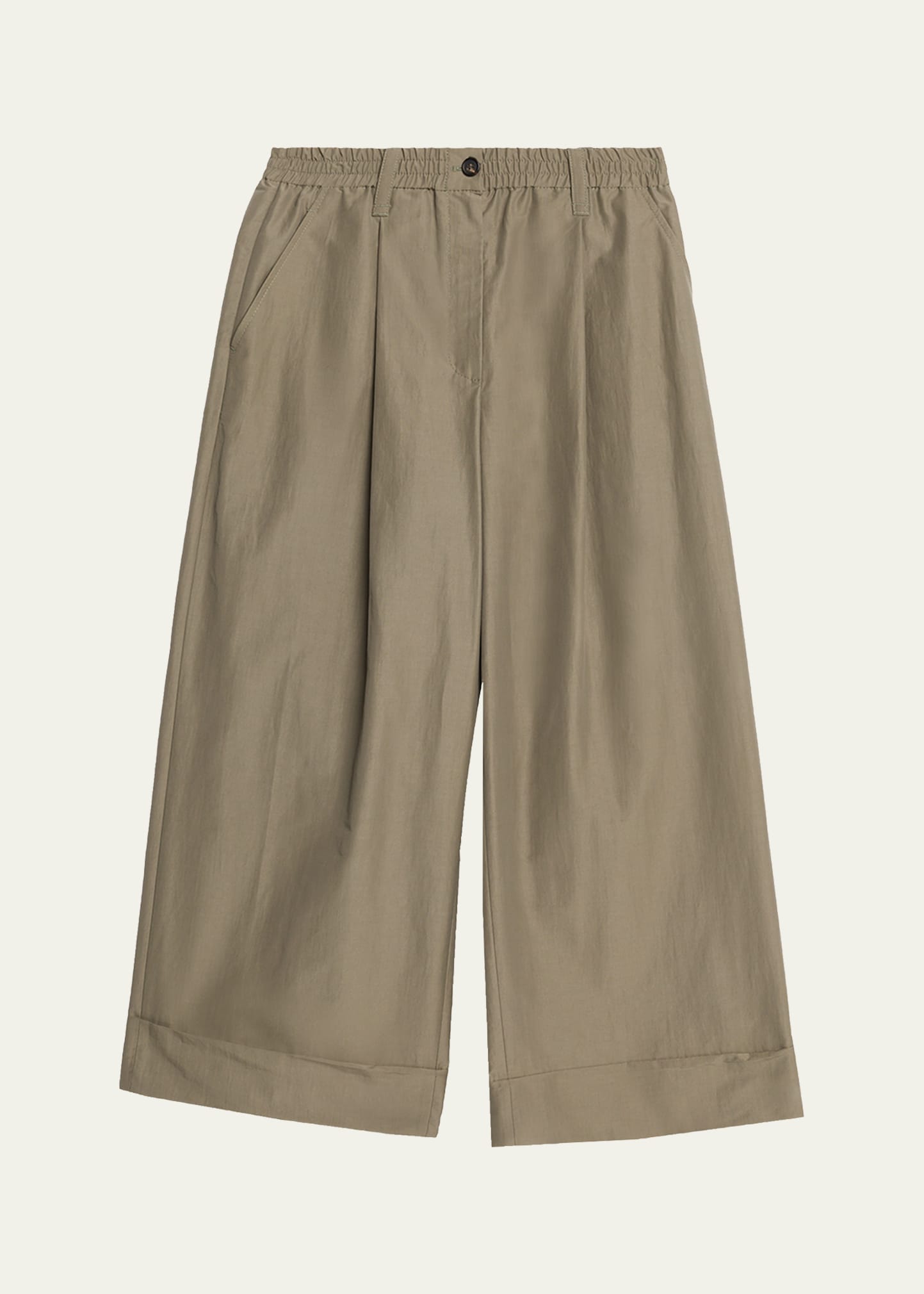 Brunello Cucinelli Lightweight Technical Cotton Wide-Leg Ankle