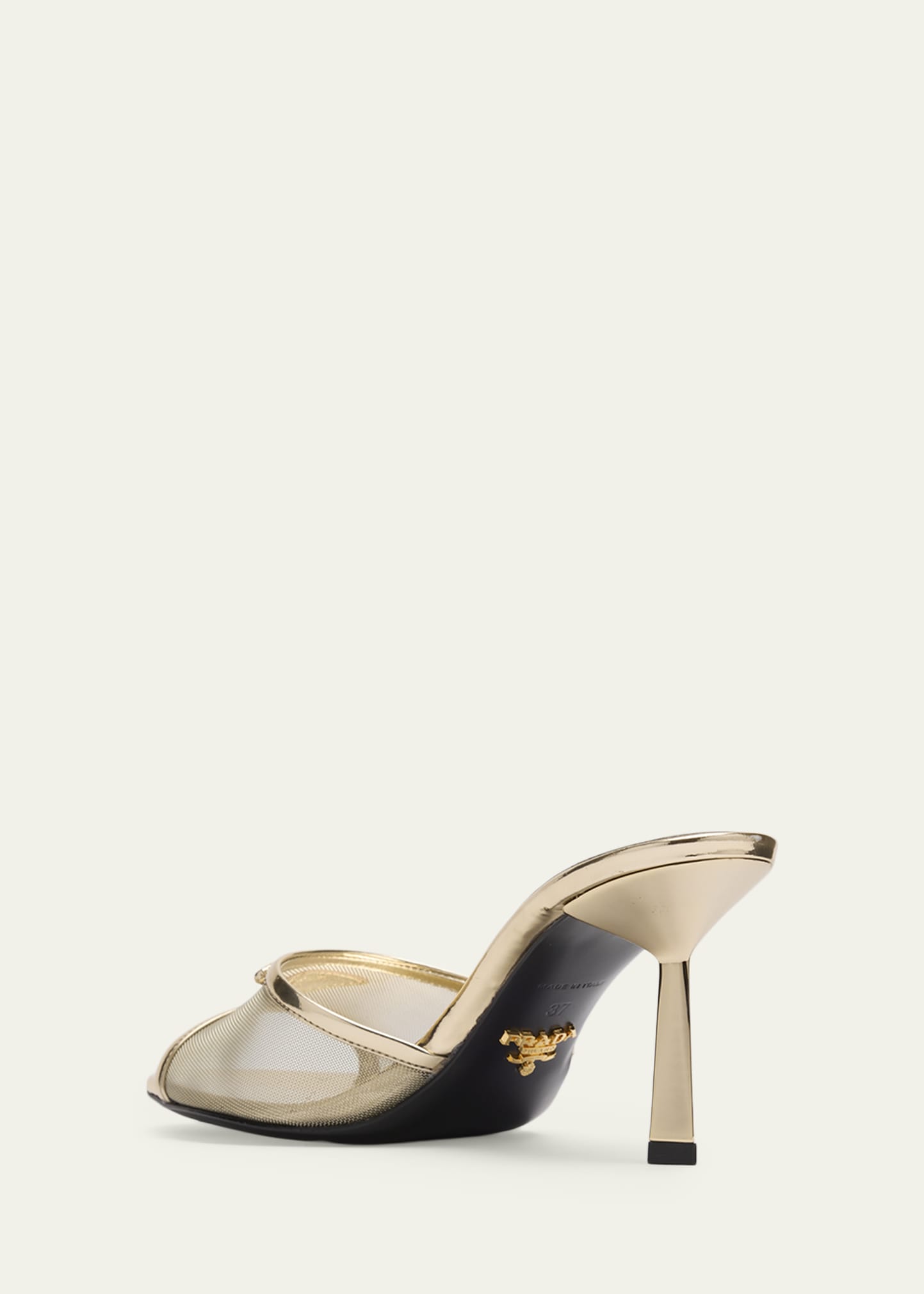 Prada 75mm Metallic Leather Mesh Sandals - Bergdorf Goodman
