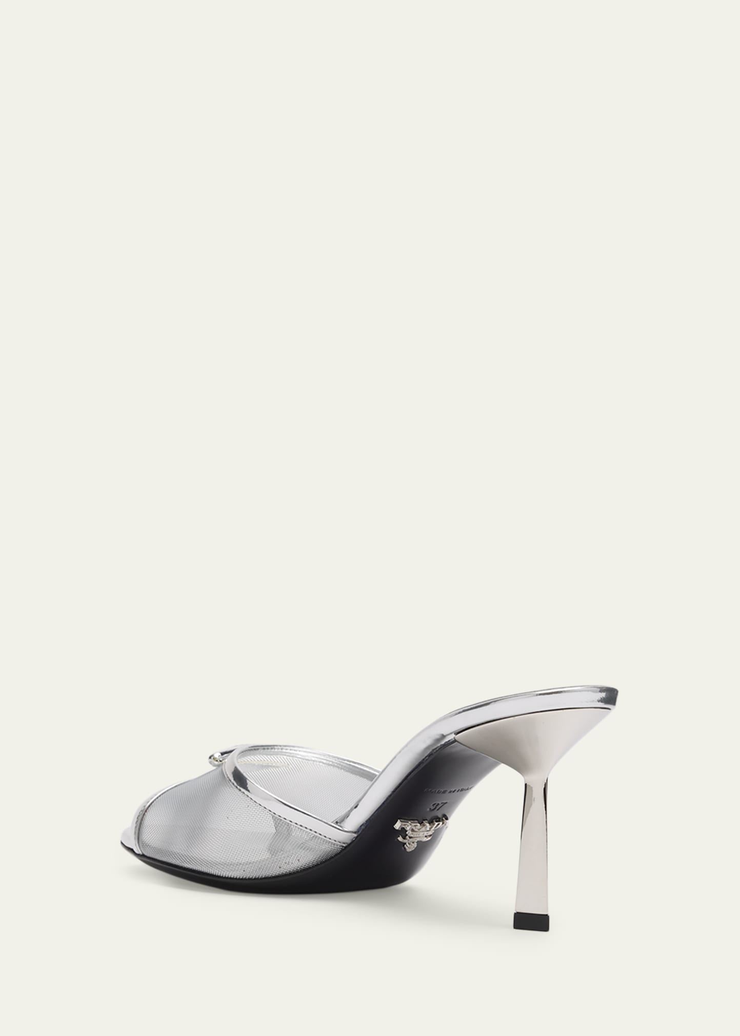 Prada 75mm Metallic Leather Mesh Sandals - Bergdorf Goodman