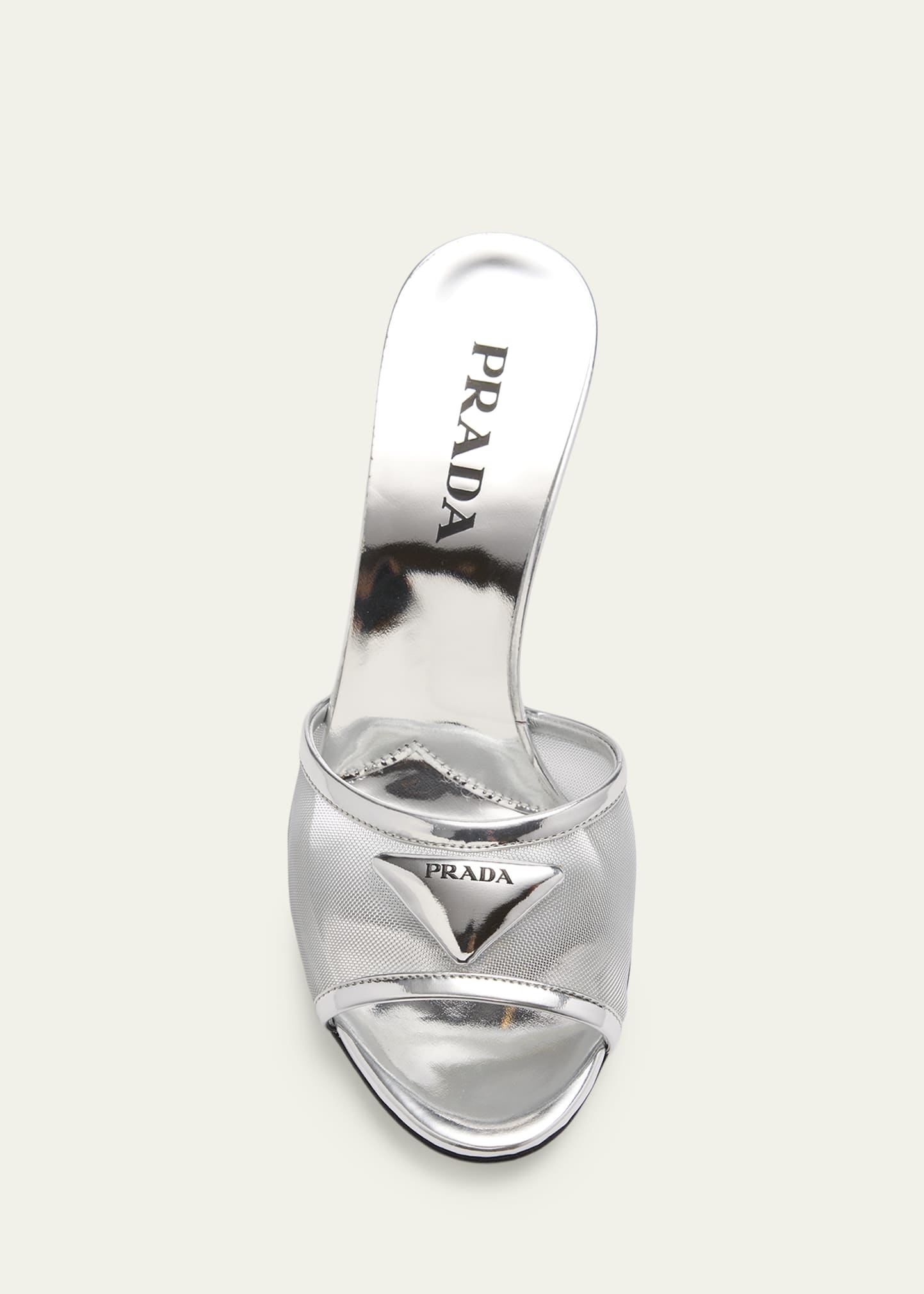 Prada 75mm Metallic Leather Mesh Sandals - Bergdorf Goodman