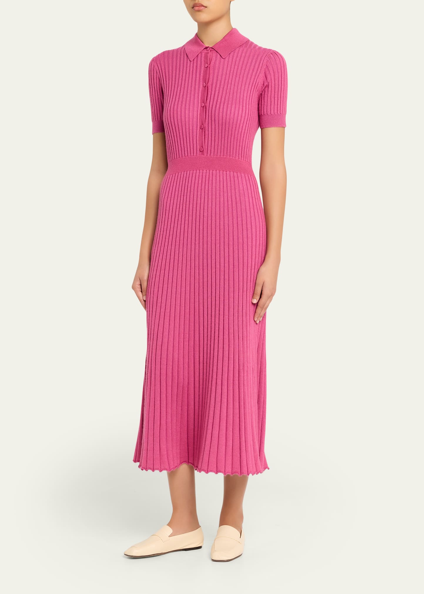 Gabriela Hearst Amor Rib Knit Cashmere-Silk Midi Dress - Bergdorf