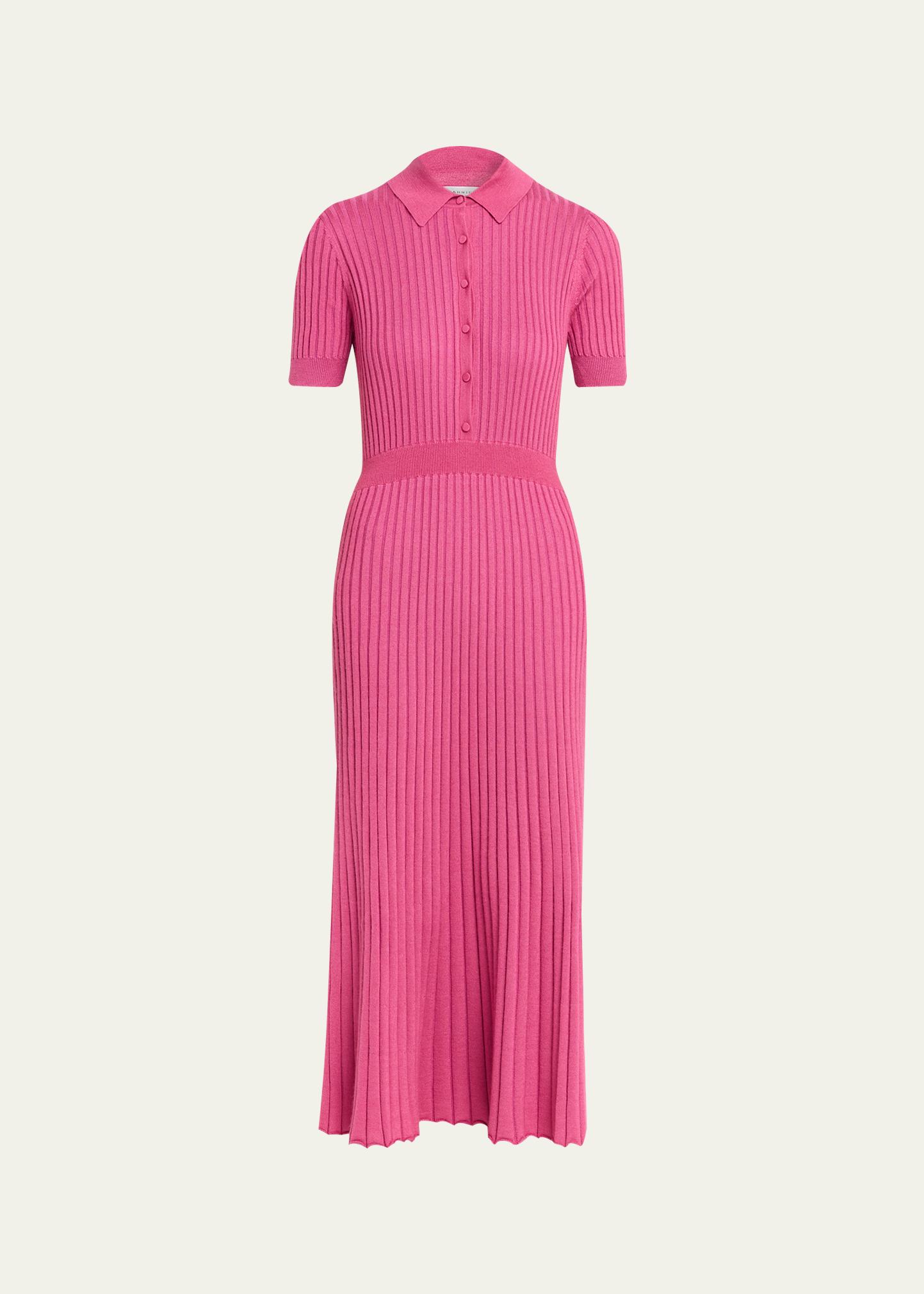 Gabriela Hearst Amor Rib Knit Cashmere-Silk Midi Dress