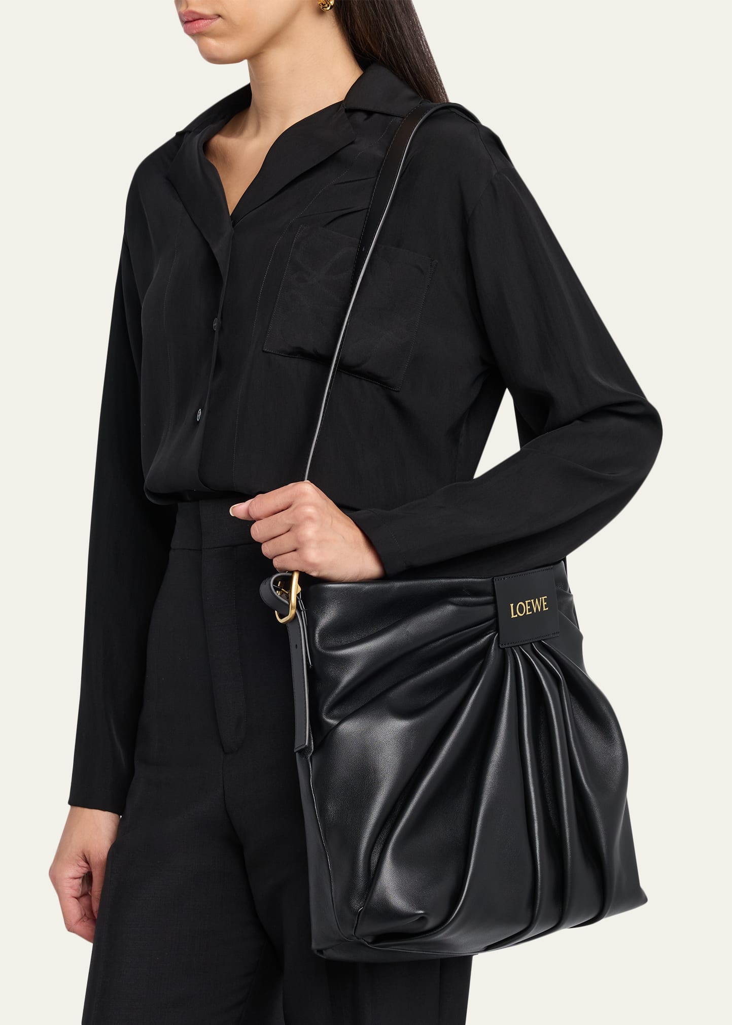 Loewe x Paula's Ibiza Anagram Small Basket Bag in Iraca Palm with