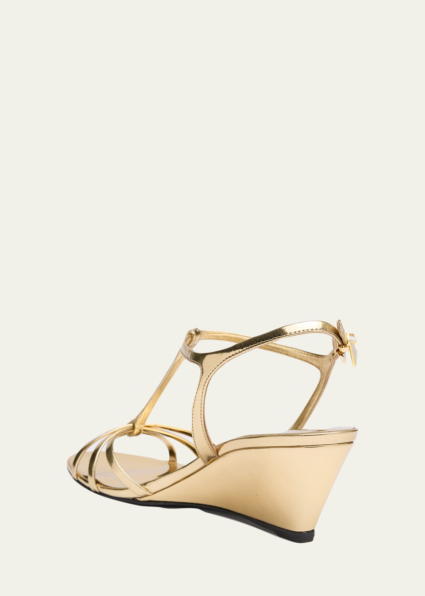 Prada 55mm Metallic Leather Wedge Sandals - Bergdorf Goodman