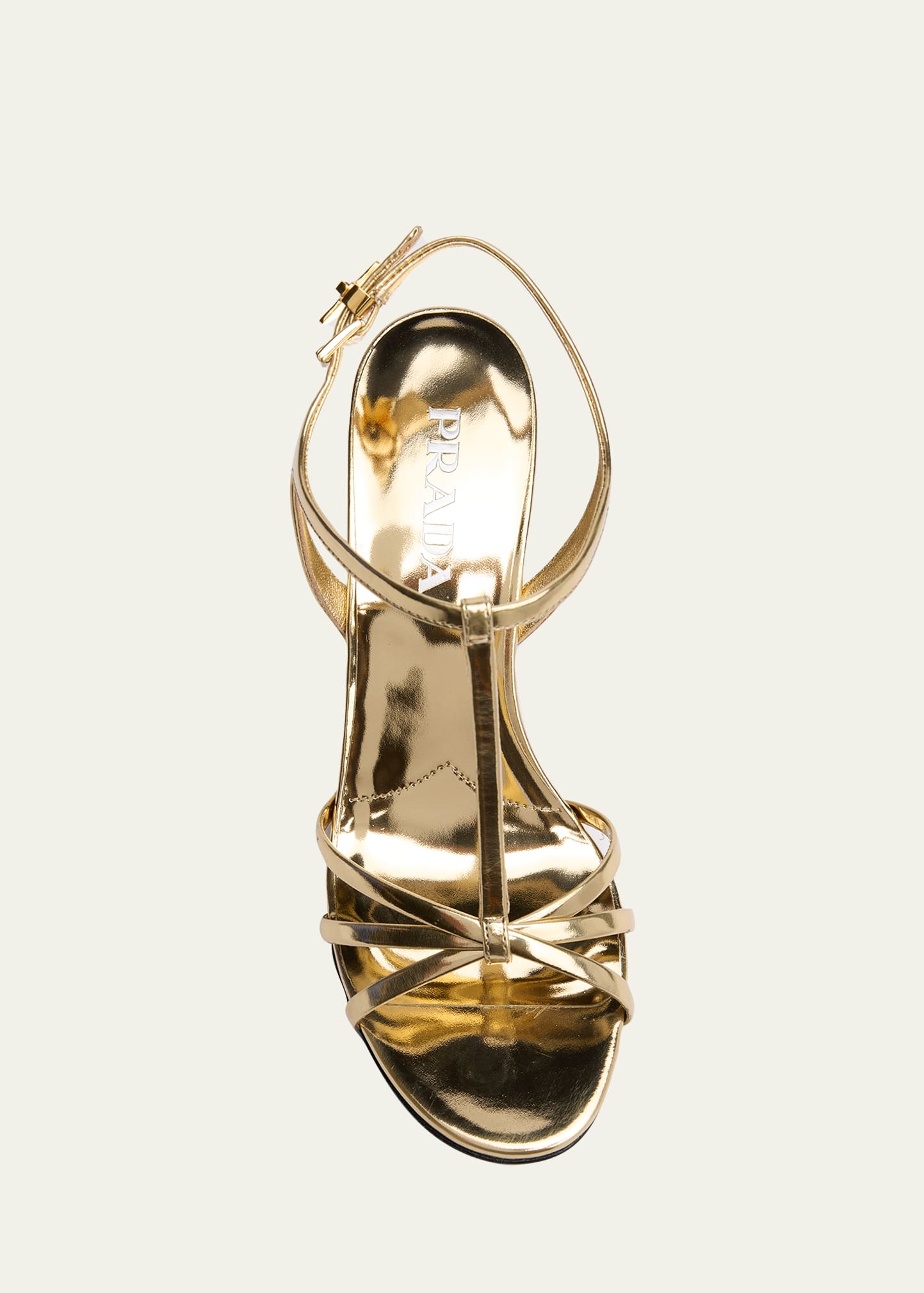 Prada 55mm Metallic Leather Wedge Sandals - Bergdorf Goodman