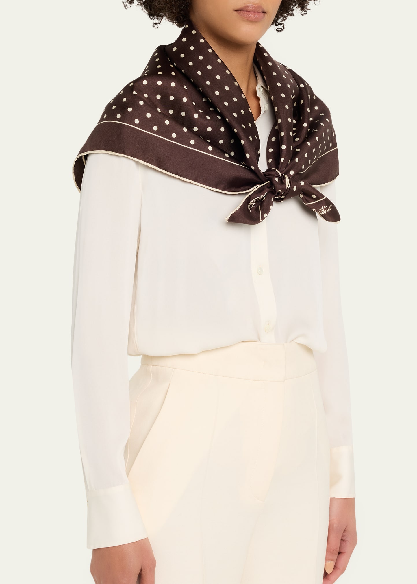 Valentino Garavani Polka-Dot Silk Foulard Scarf - Bergdorf Goodman
