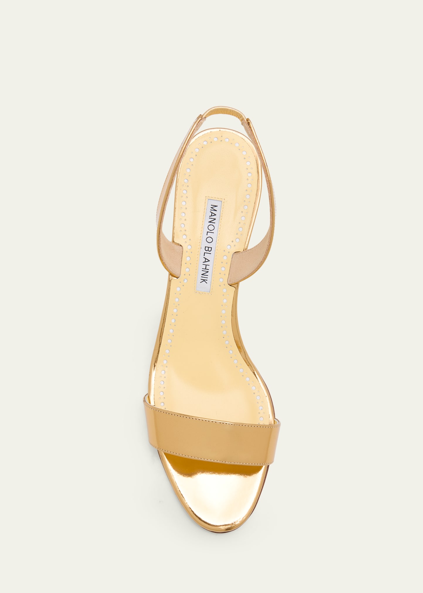 MANOLO BLAHNIK パールストラップサンダル 35.5 Manolo Blahnik 50mm Cupisanpla Metallic Leather Sandals - Bergdorf