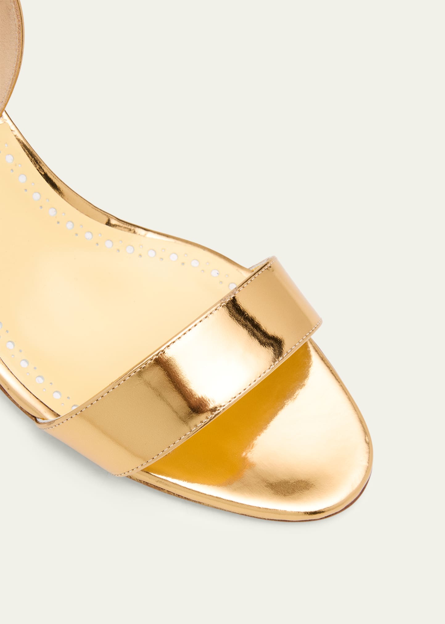 Manolo Blahnik 50mm Cupisanpla Metallic Leather Sandals - Bergdorf