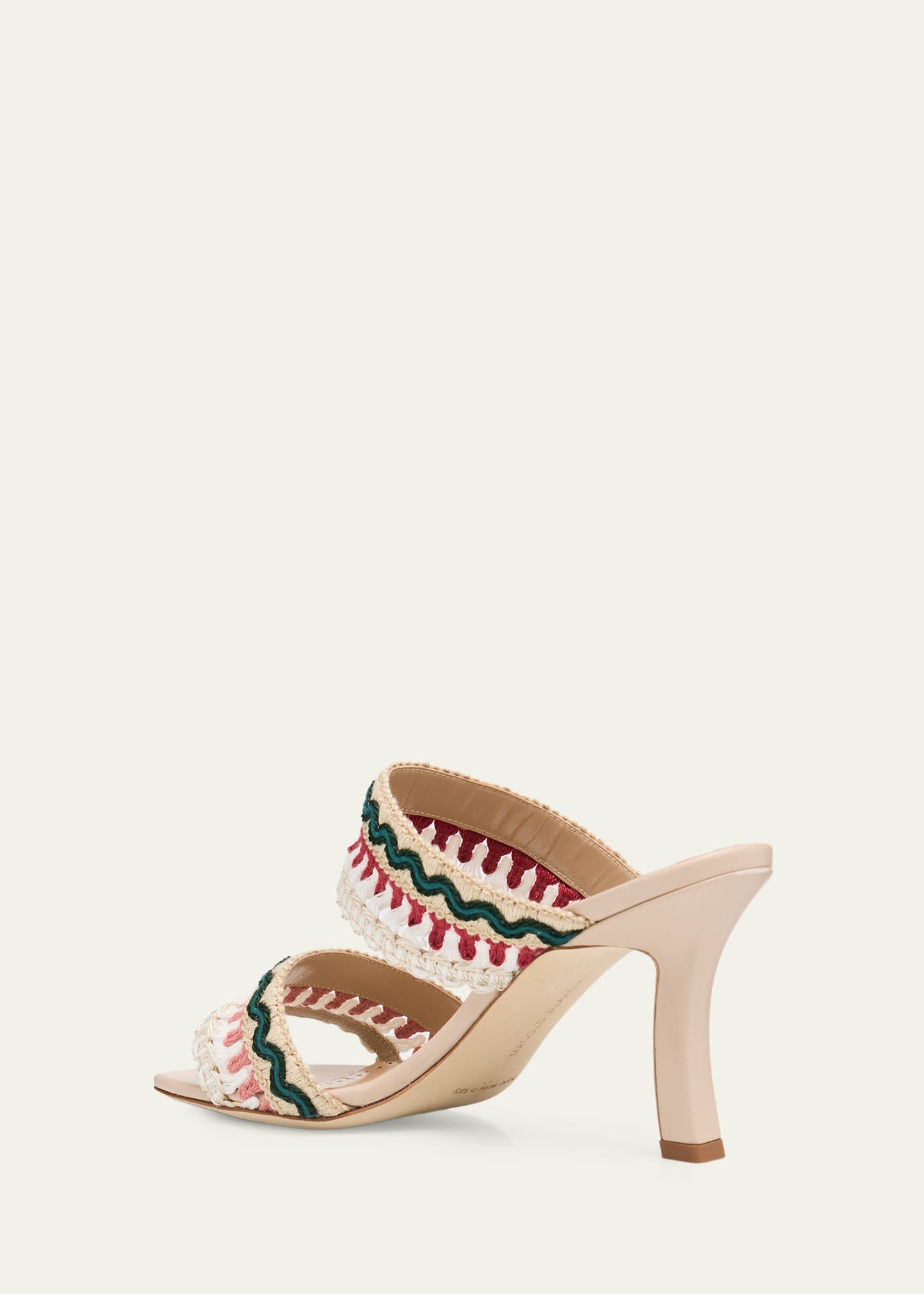 Manolo Blahnik 90mm Mabecomu Embroidered Mule Sandals - Bergdorf
