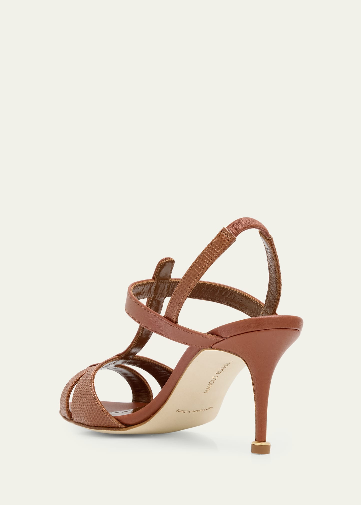 Manolo Blahnik 70mm Retaux Metallic Leather Sandals - Bergdorf Goodman