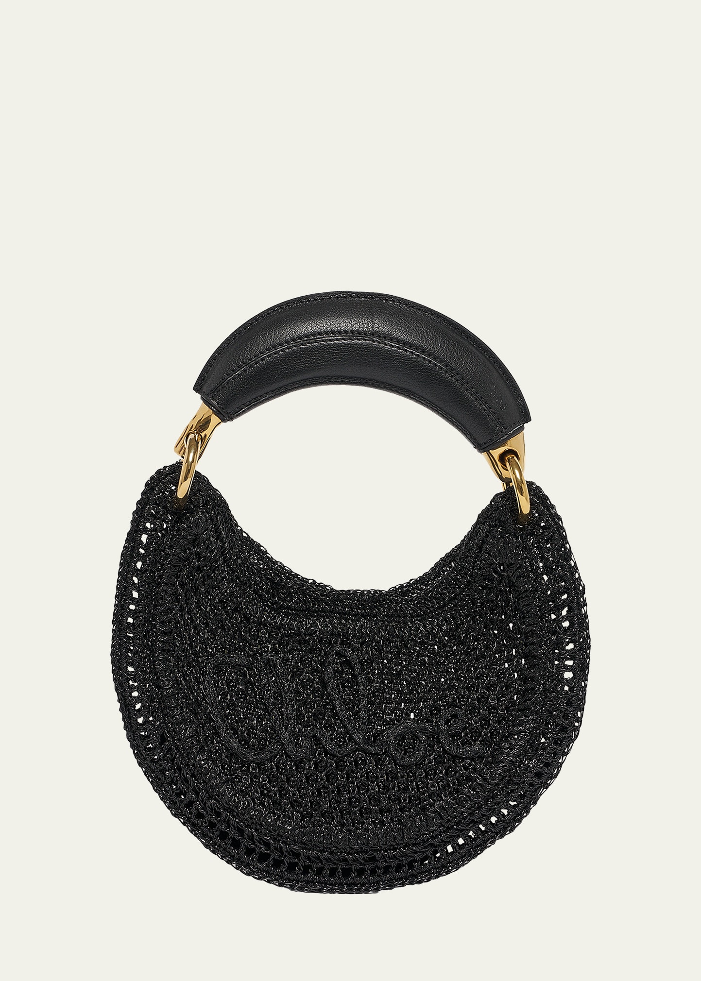Chloe Summer Banana Mini Hobo Bag in Metallic Crochet - Bergdorf