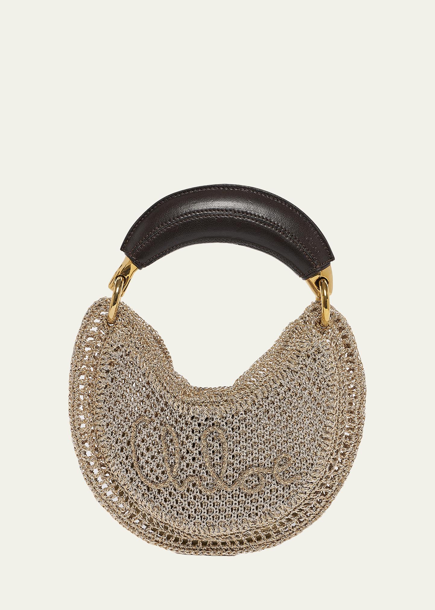 Chloé Summer Banana Mini Hobo Bag in Metallic Crochet - Bergdorf