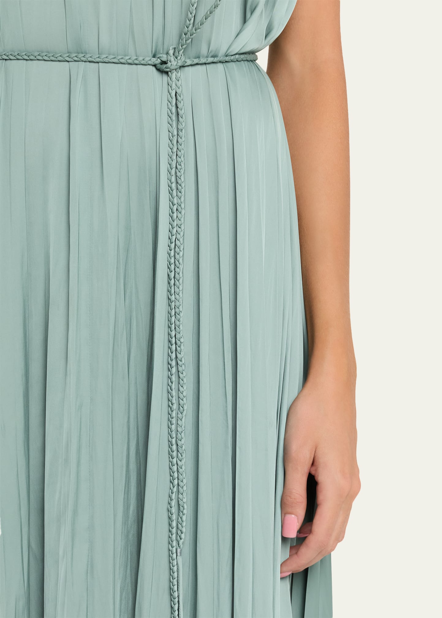 Ulla Johnson Women's Fianna Pliss Sleeveless Midi Dress - Green - Casual Dresses