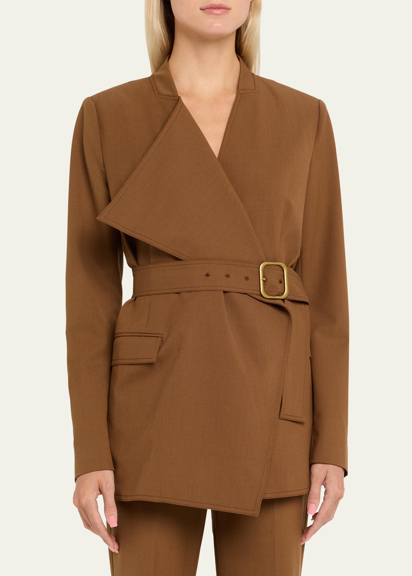 Ulla Johnson Zehra Draped Blazer Jacket With Belt - Bergdorf Goodman