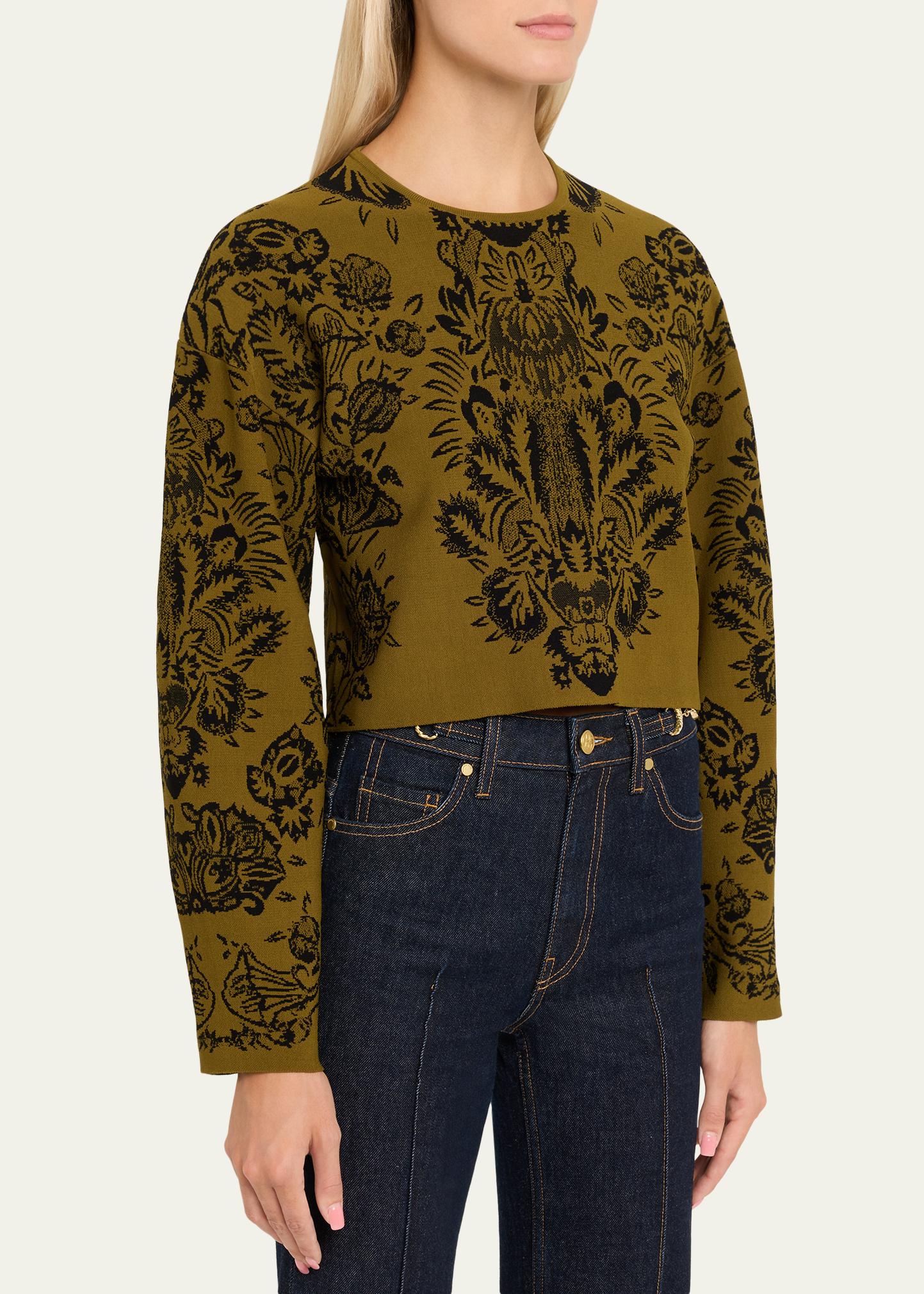 Ulla Johnson Elisa Jacquard Knit Crop Sweater - Bergdorf Goodman