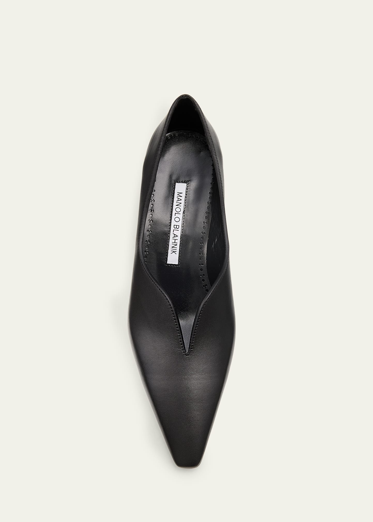 Manolo Blahnik Sokoso Snip-Toe Leather Pumps - Bergdorf Goodman