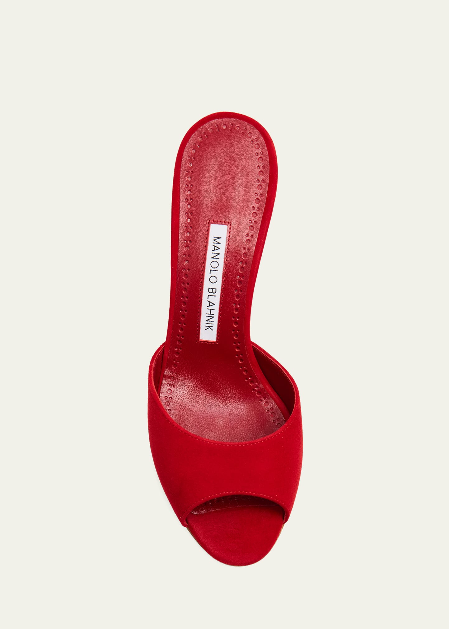 Manolo Blahnik 70mm Jadaron Suede Pedestal Mules - Bergdorf Goodman