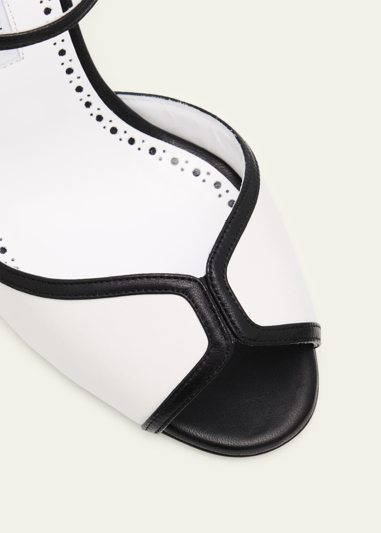 Manolo Blahnik 90mm Todda Bicolor Leather Sandals - Bergdorf Goodman