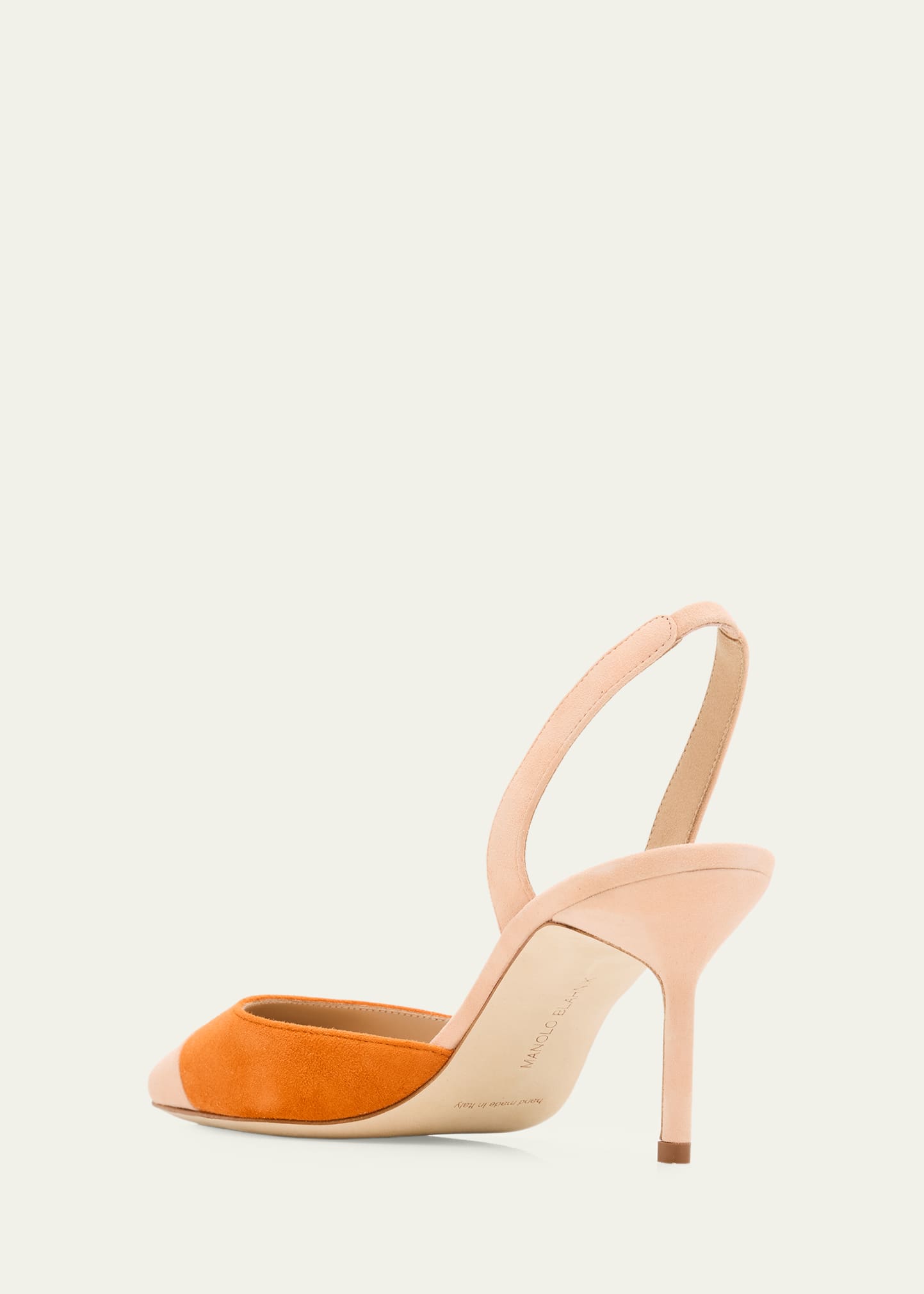 Manolo Blahnik 70mm Capsli Bicolor Suede Pumps - Bergdorf Goodman