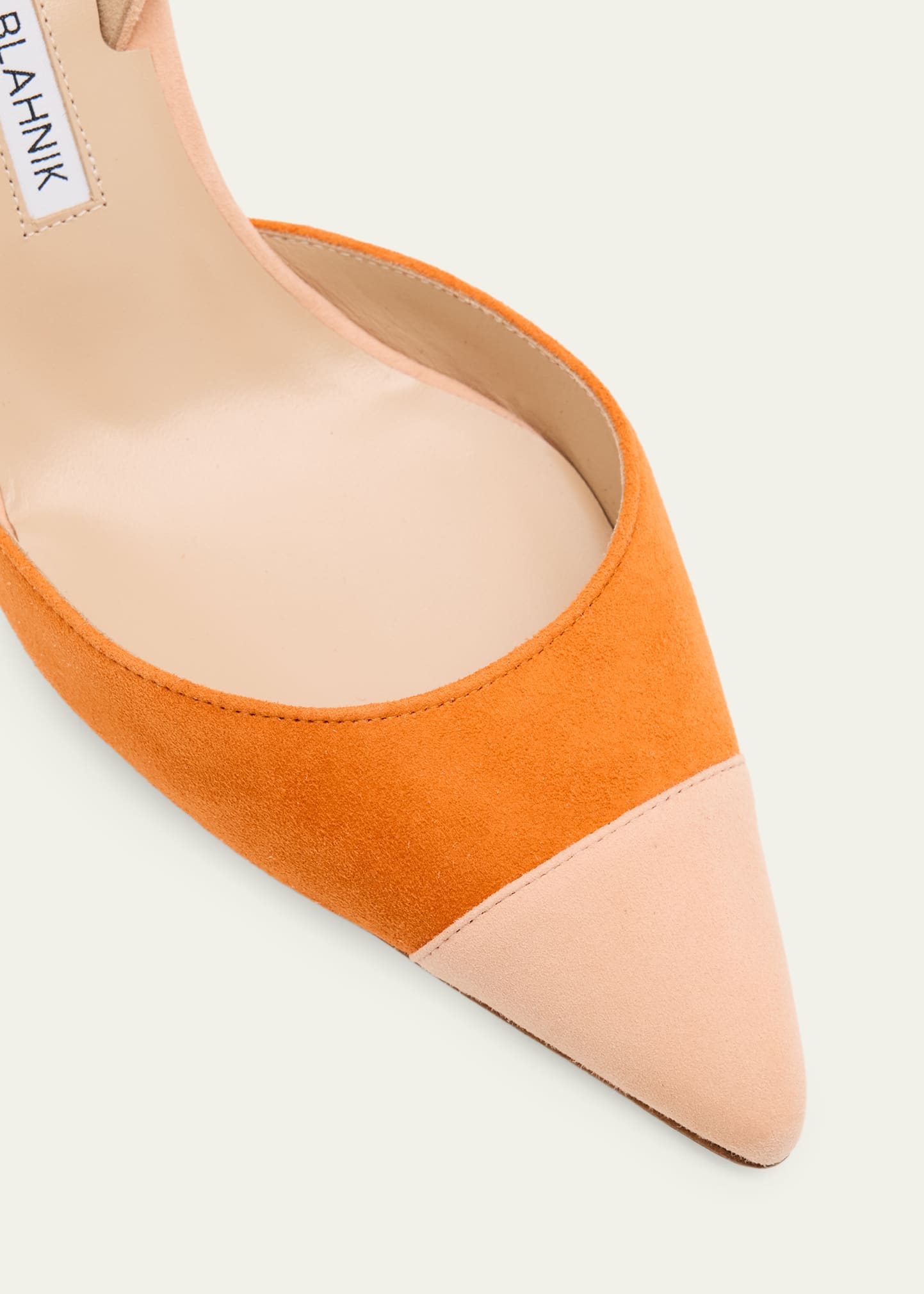 Manolo Blahnik 70mm Capsli Bicolor Suede Pumps - Bergdorf Goodman