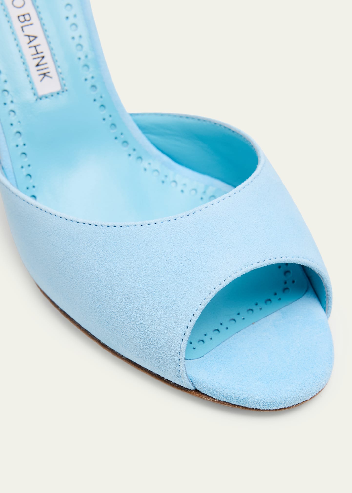 Manolo Blahnik 70mm Jadaron Suede Pedestal Mules - Bergdorf Goodman