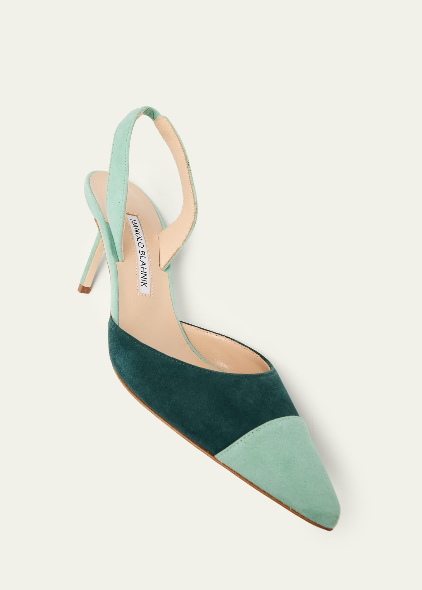 Manolo Blahnik 70mm Capsli Bicolor Suede Pumps - Bergdorf Goodman