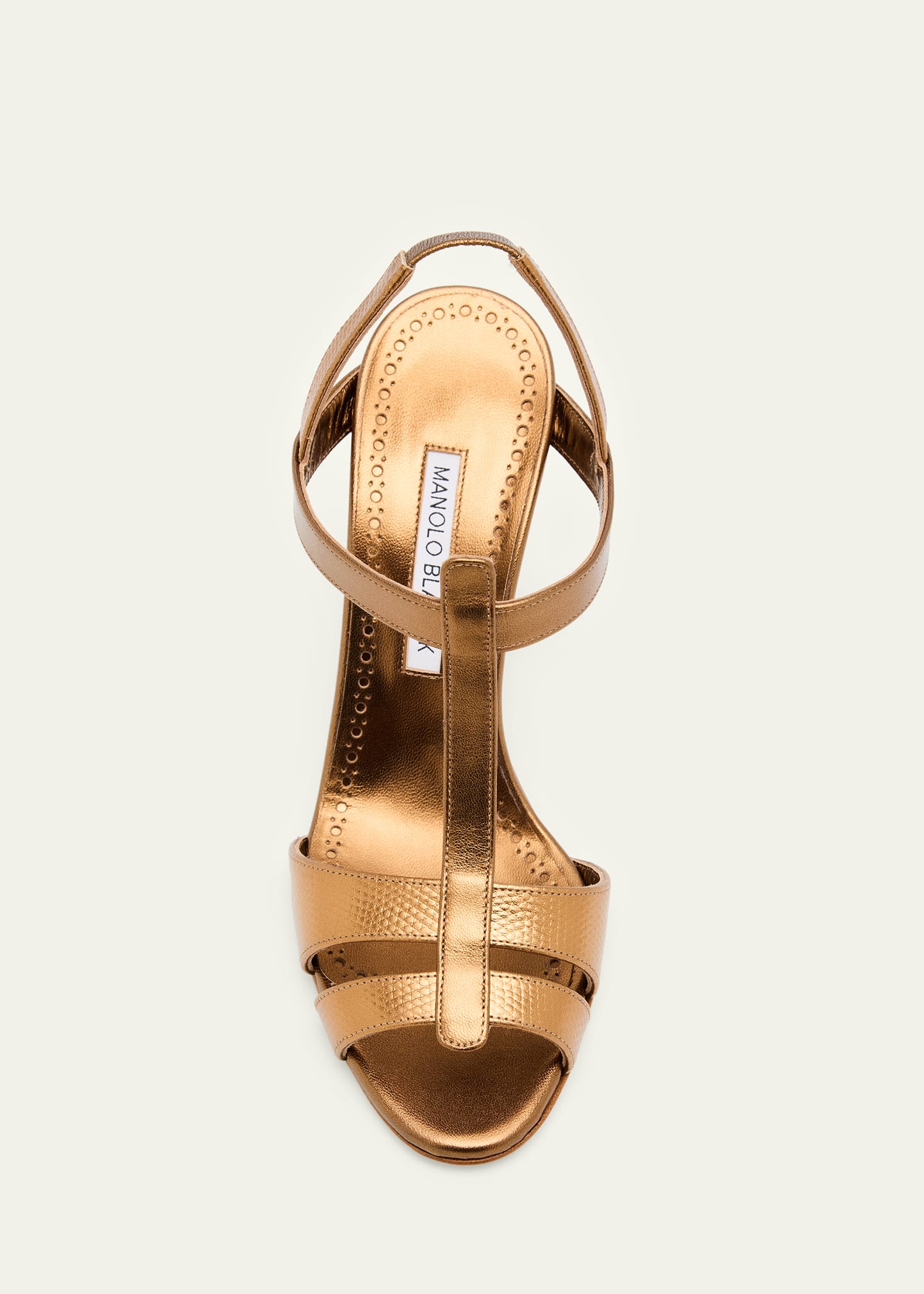 Manolo Blahnik 70mm Retaux Metallic Leather Sandals - Bergdorf Goodman