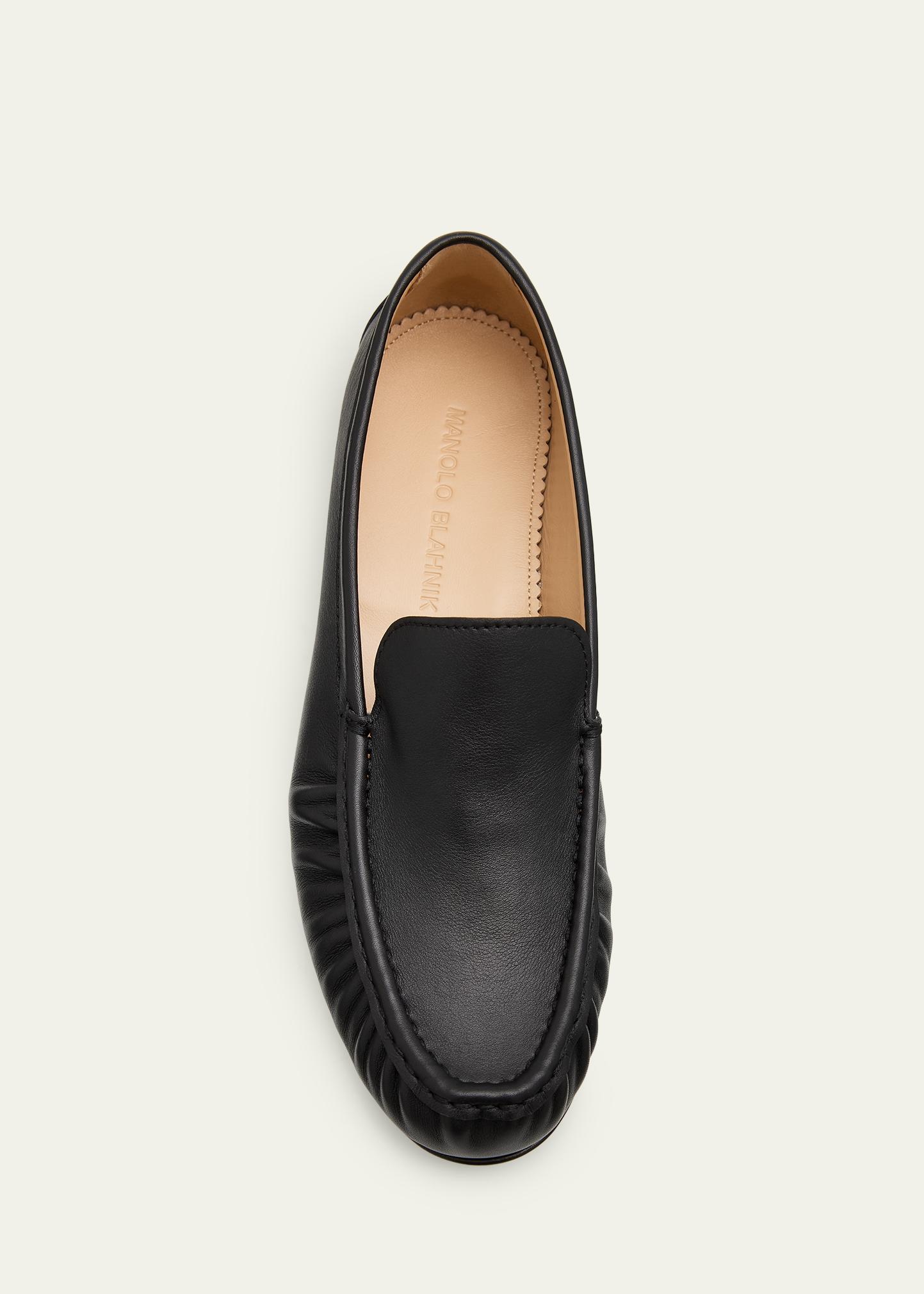 Manolo Blahnik Leonda Leather Loafers - Bergdorf Goodman