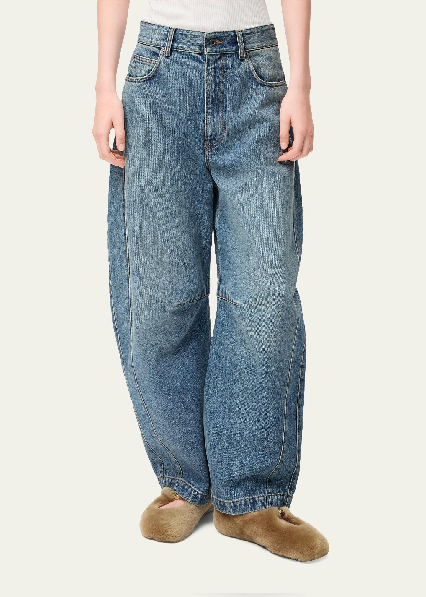 LOEWE Mid-Rise Barrel-Leg Jeans - Bergdorf Goodman