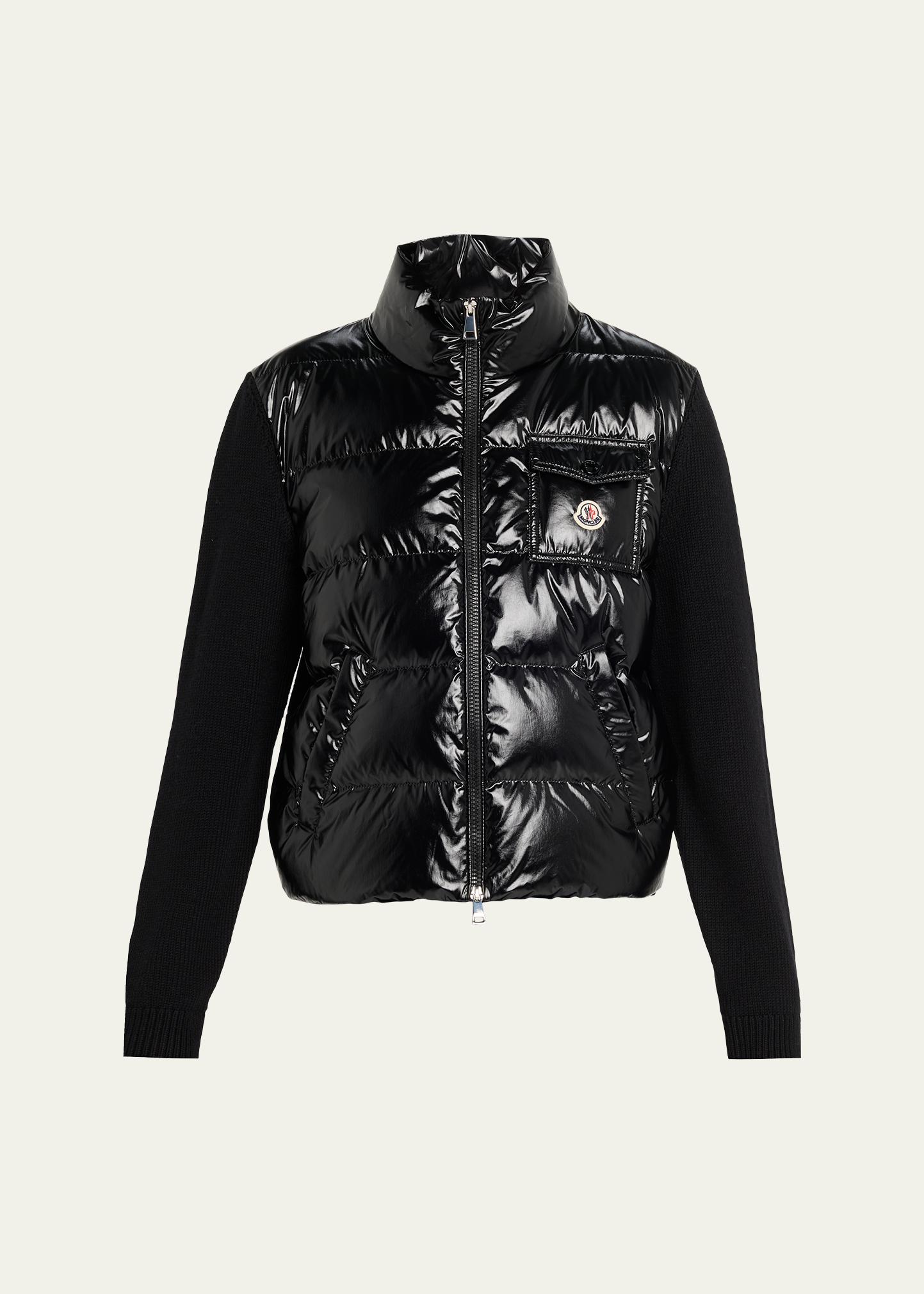 Moncler Padded Zip-Up Wool Cardigan - Bergdorf Goodman
