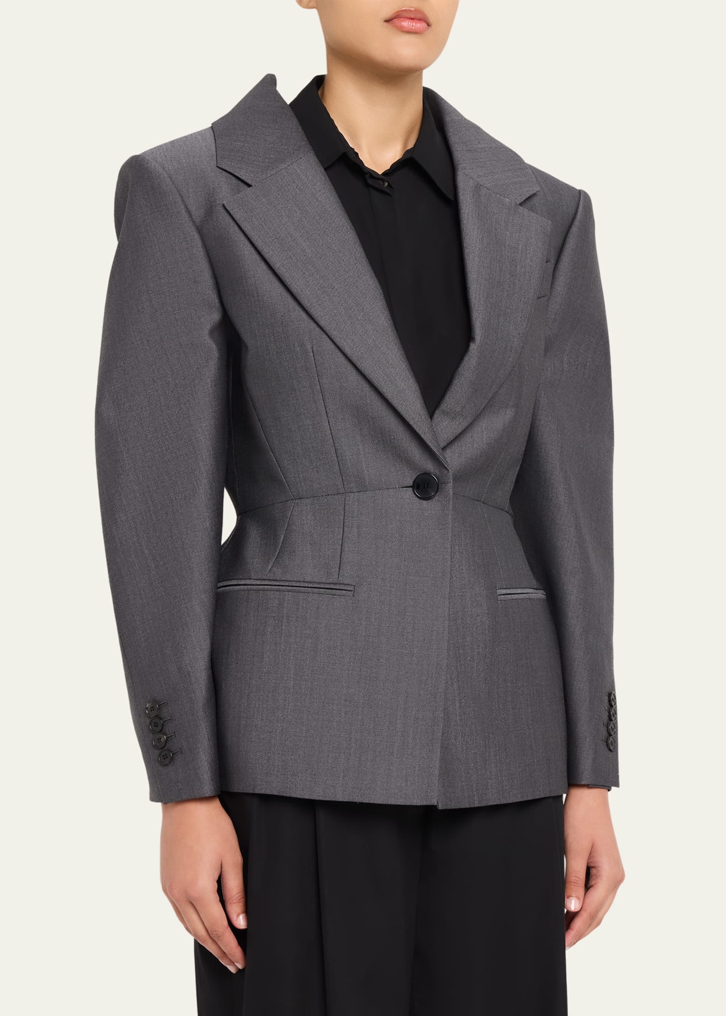 Givenchy Slashed Wool Single-Breasted Jacket - Bergdorf Goodman