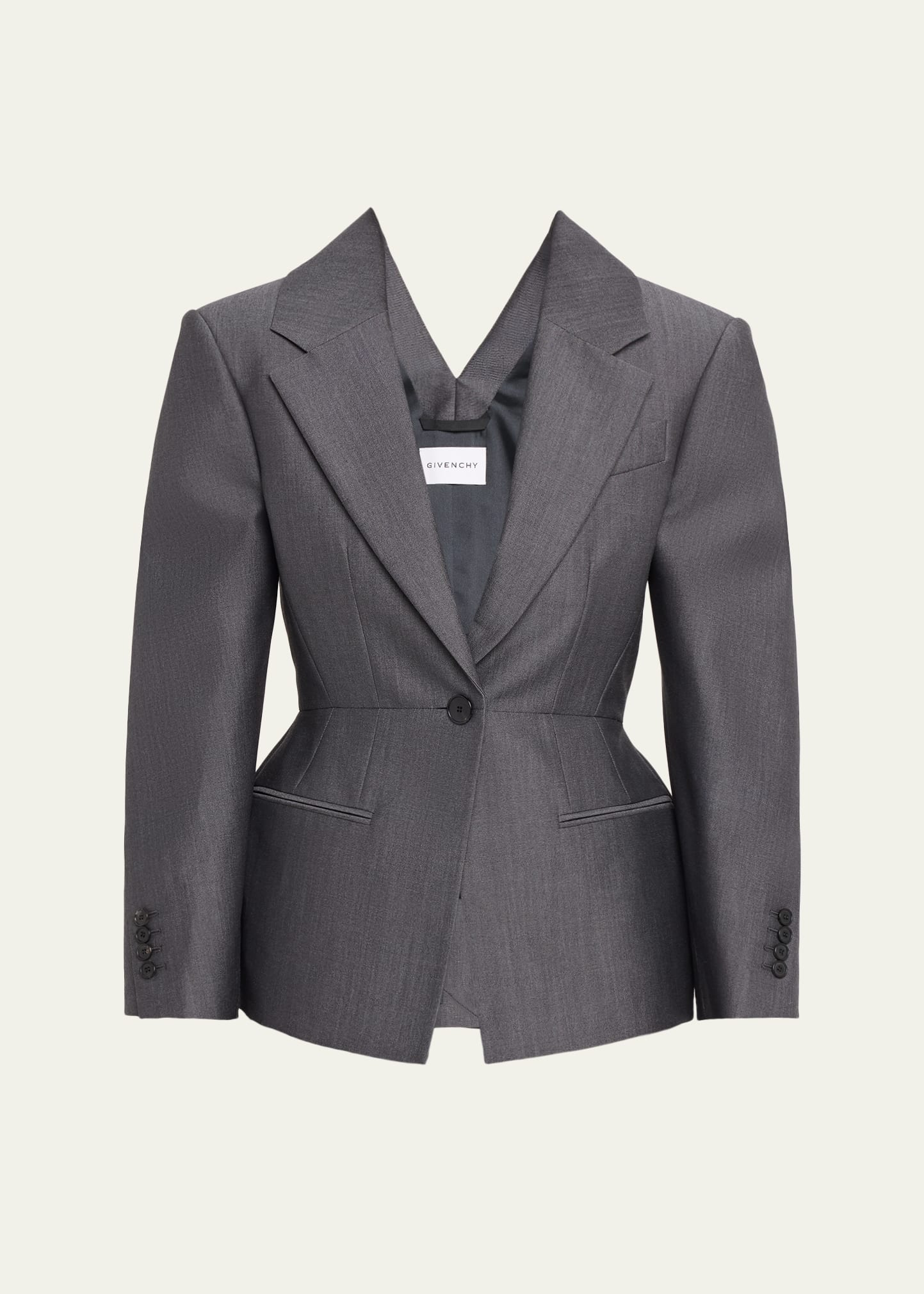 Givenchy Slashed Wool Single-Breasted Jacket - Bergdorf Goodman
