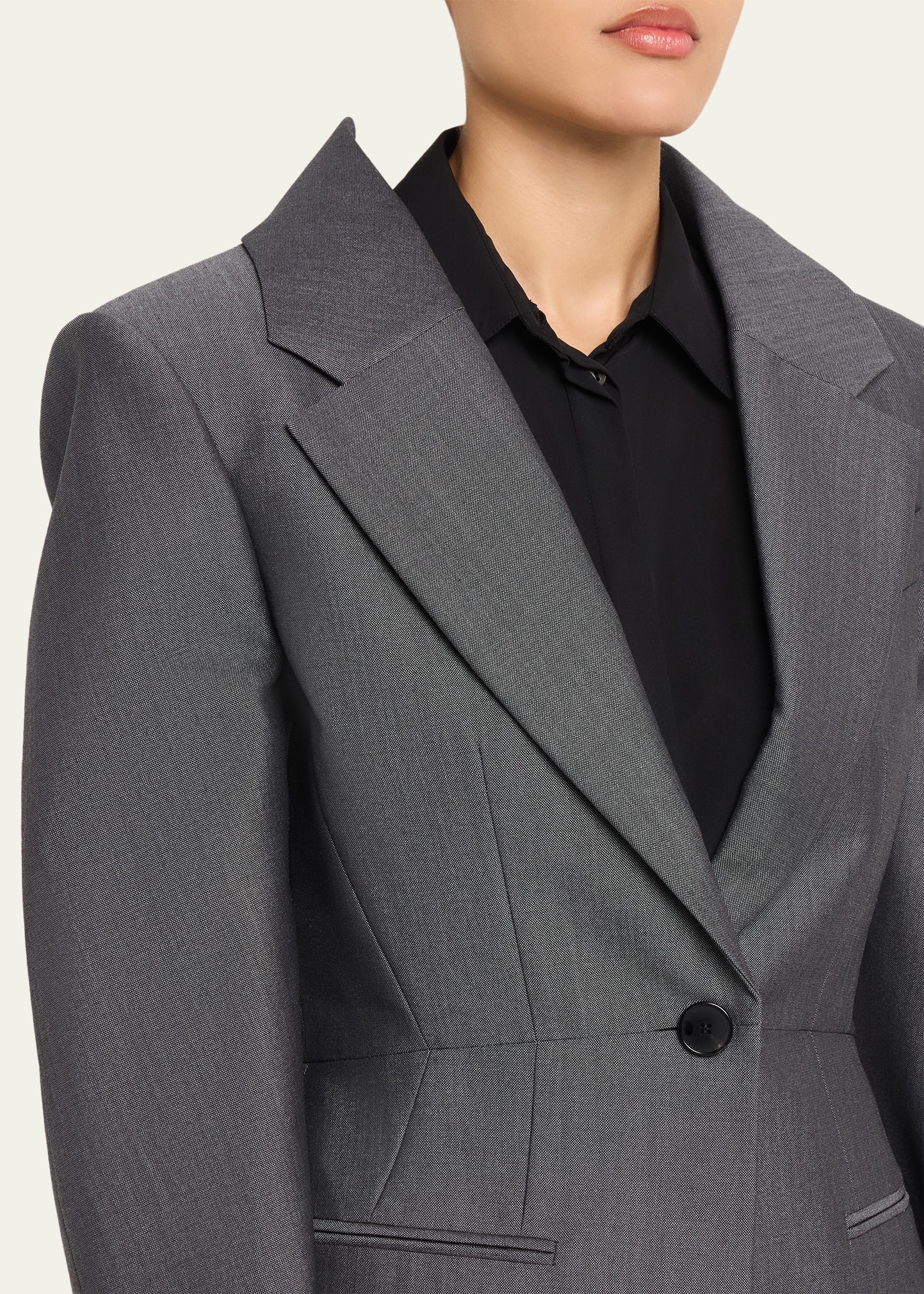 GIVENCHY ロゴ パッチ シングルブレスト ジャケット Givenchy Slashed Wool Single-Breasted Jacket - Bergdorf Goodman