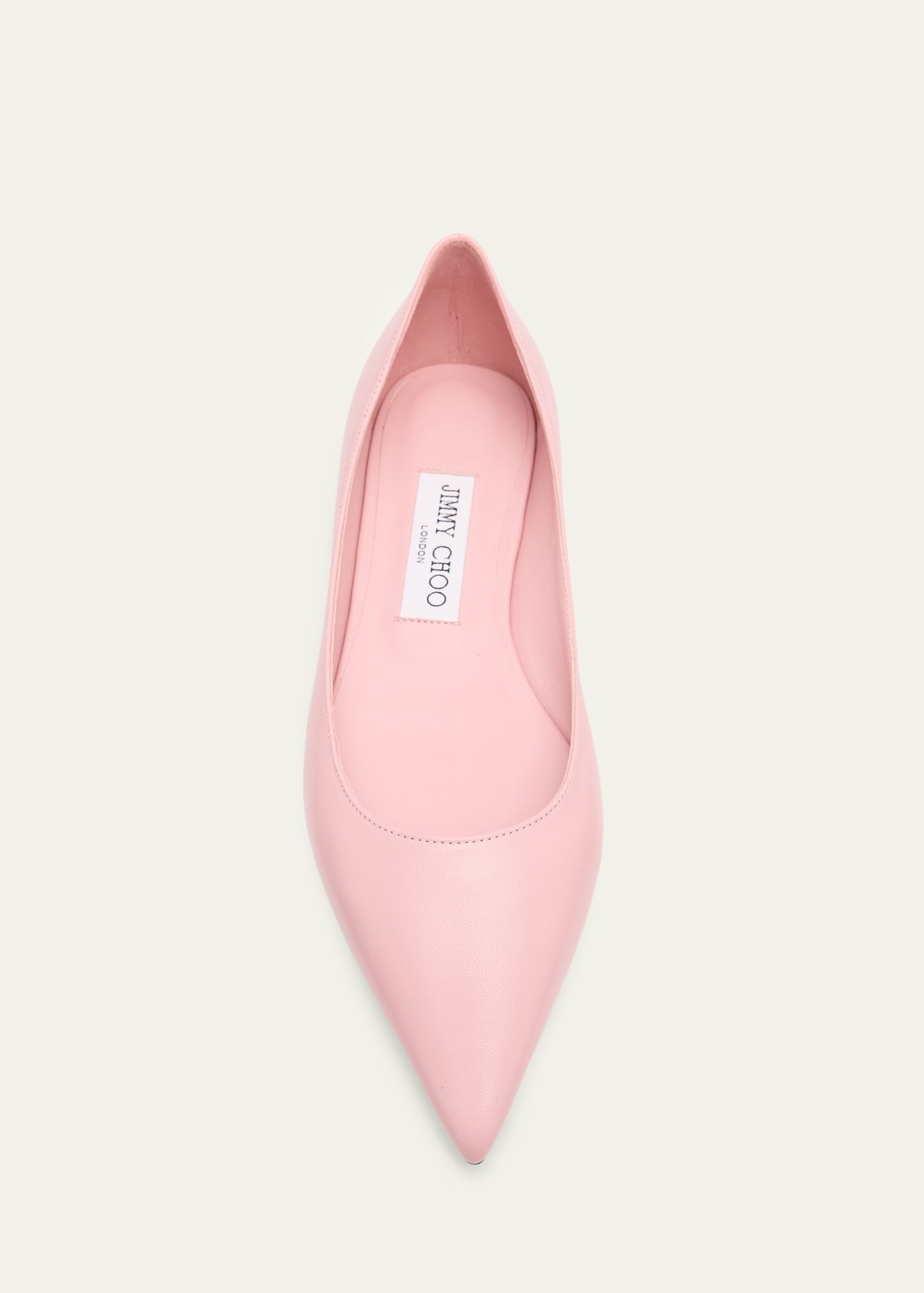 Jimmy Choo Love Leather Pointed-Toe Flats - Bergdorf Goodman