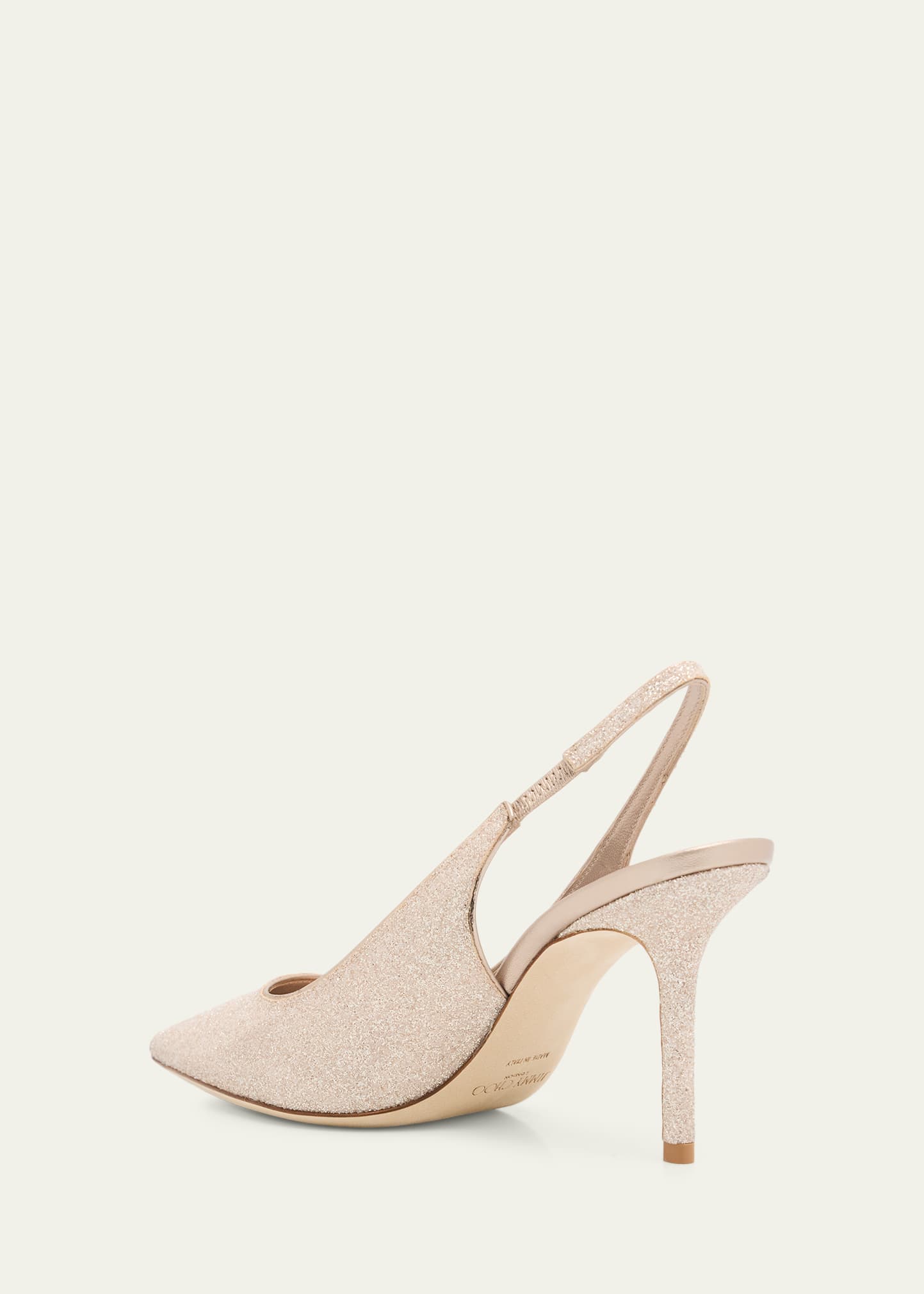 Jimmy Choo 85mm Love Glittered Leather Slingback Pumps - Bergdorf