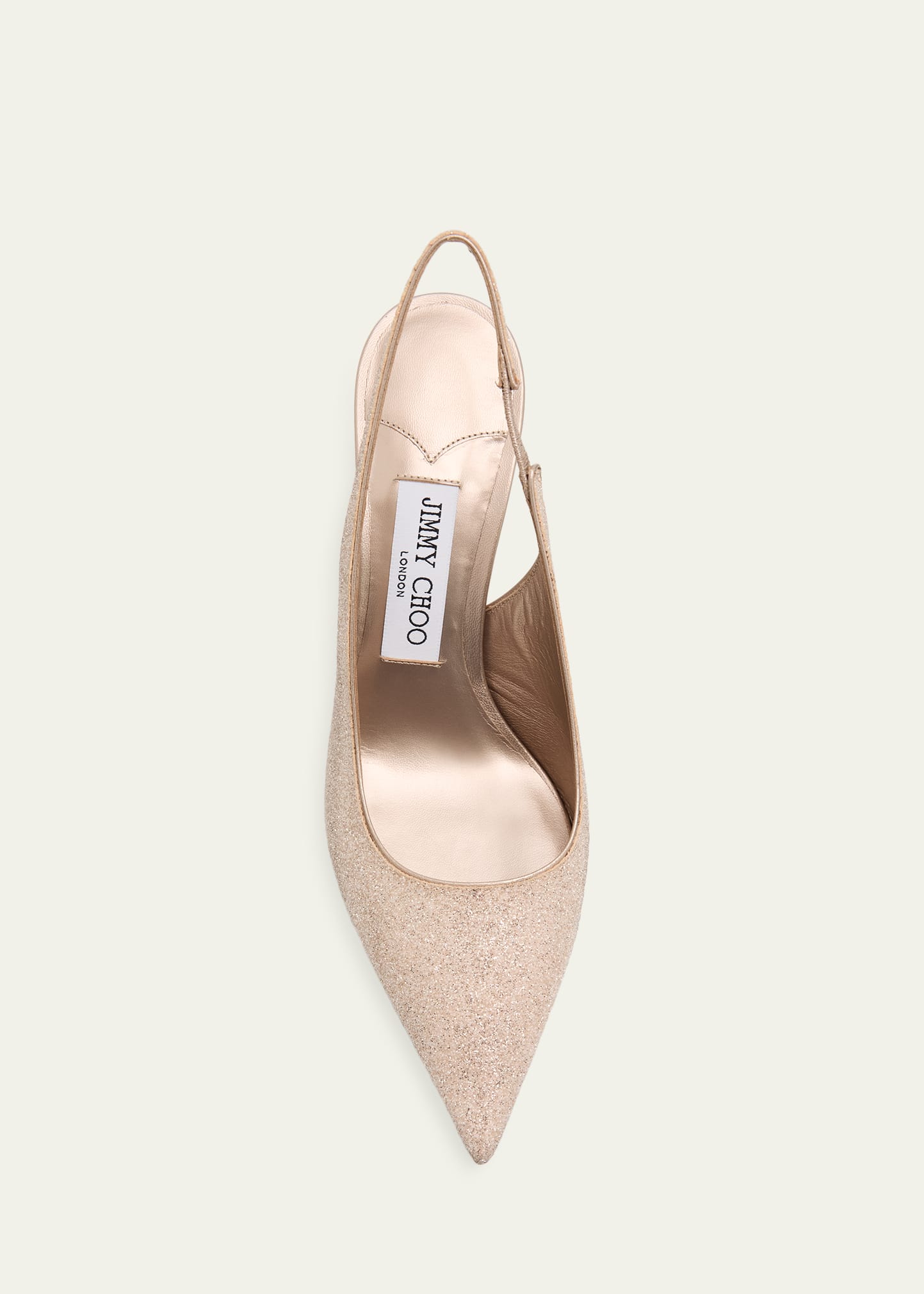 Jimmy Choo 85mm Love Glittered Leather Slingback Pumps - Bergdorf
