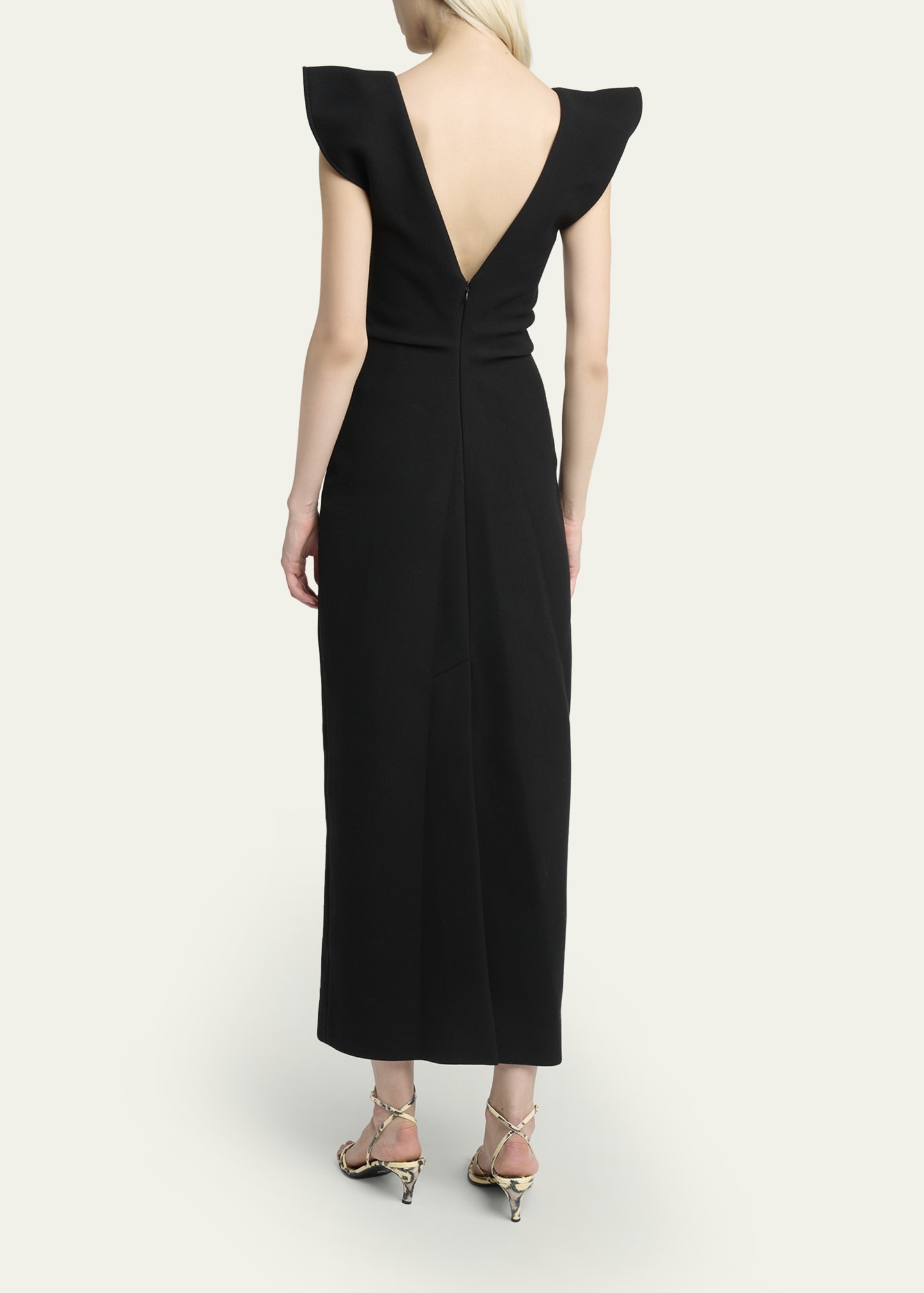 wool blend scuba midi dress Mariam Dress in Wool Scuba Black