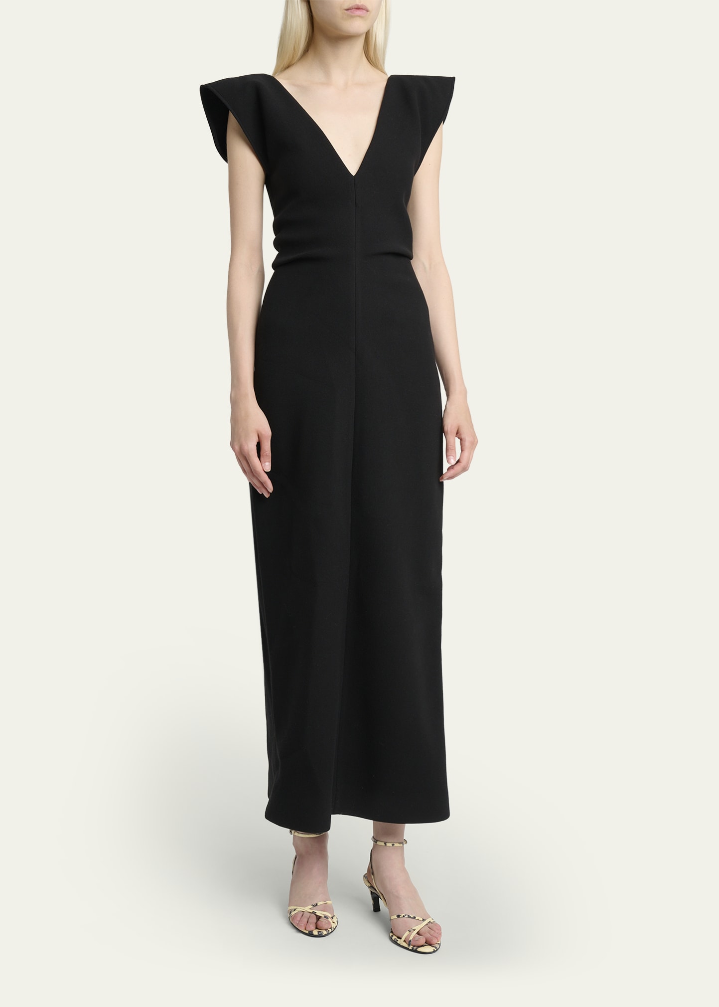 wool blend scuba midi dress Mariam Dress in Wool Scuba Black