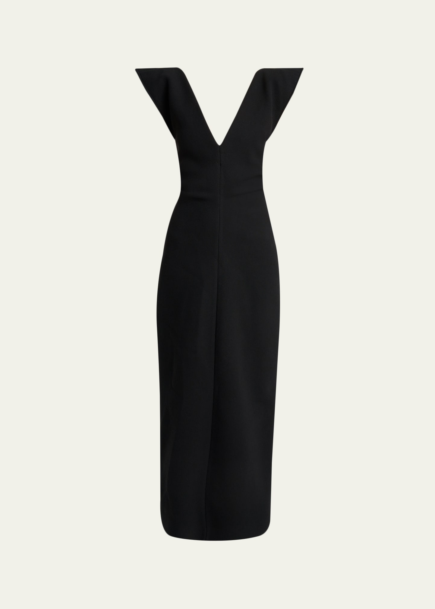 wool blend scuba midi dress Mariam Dress in Wool Scuba Black